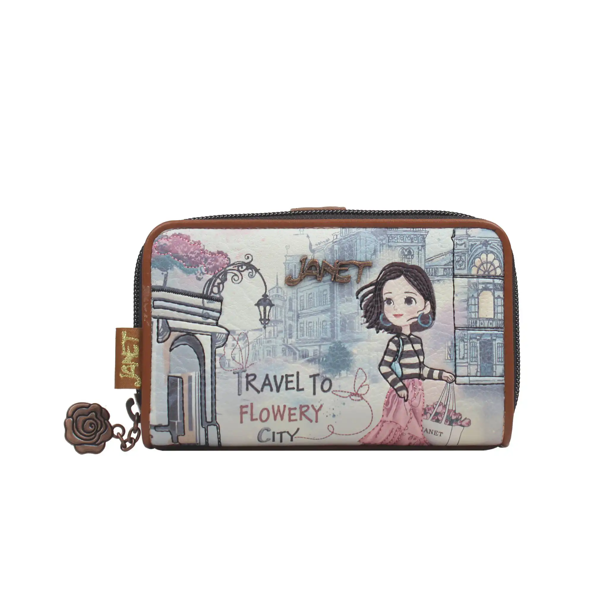 Πορτοφόλι Μεσαίο Με Κουμπί Janet Πορτοφόλι Μεσαίο Με Κουμπί Janet