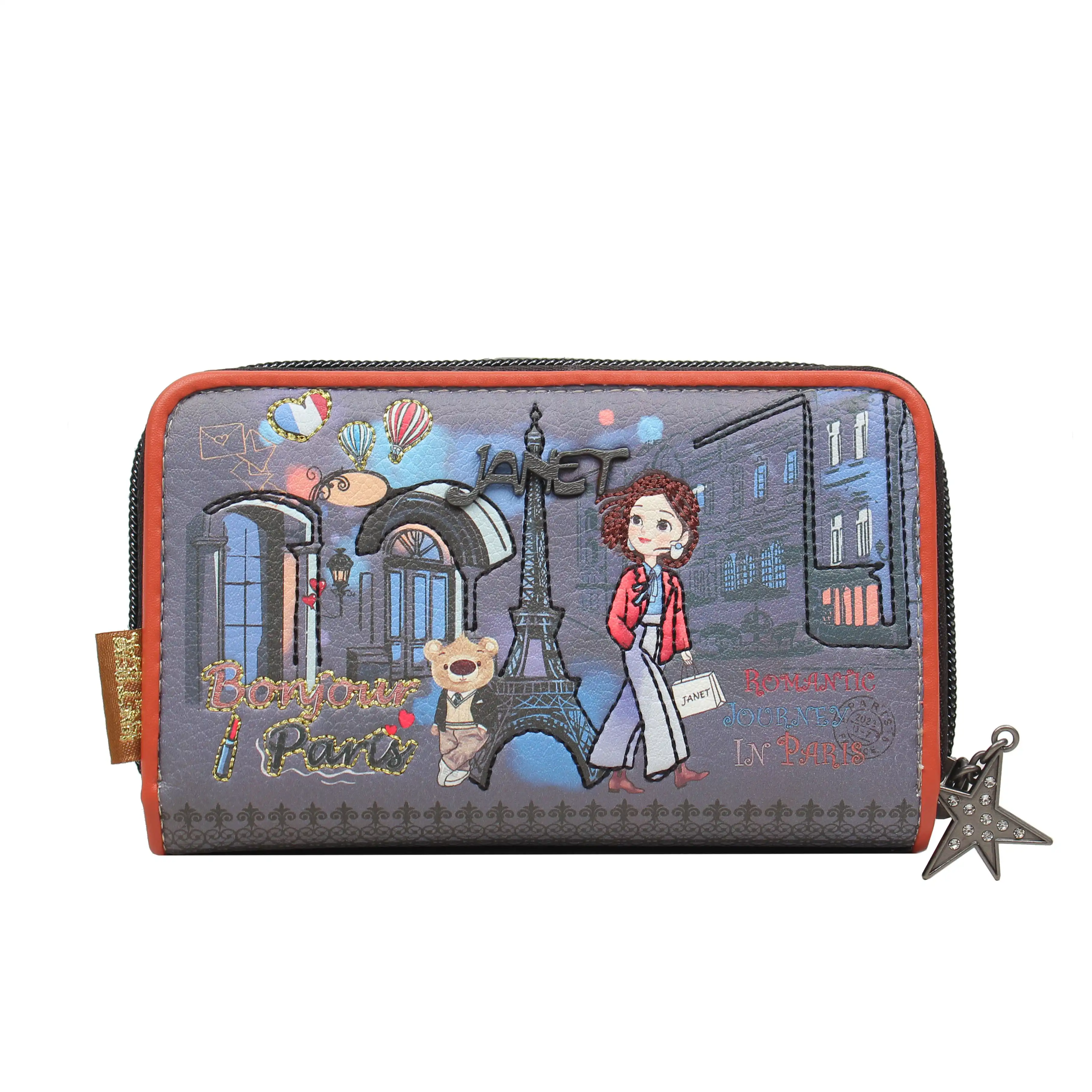 Πορτοφόλι Μεσαίο Με Κουμπί Και Φερμουάρ Janet Πορτοφόλι Μεσαίο Με Κουμπί Και Φερμουάρ Janet