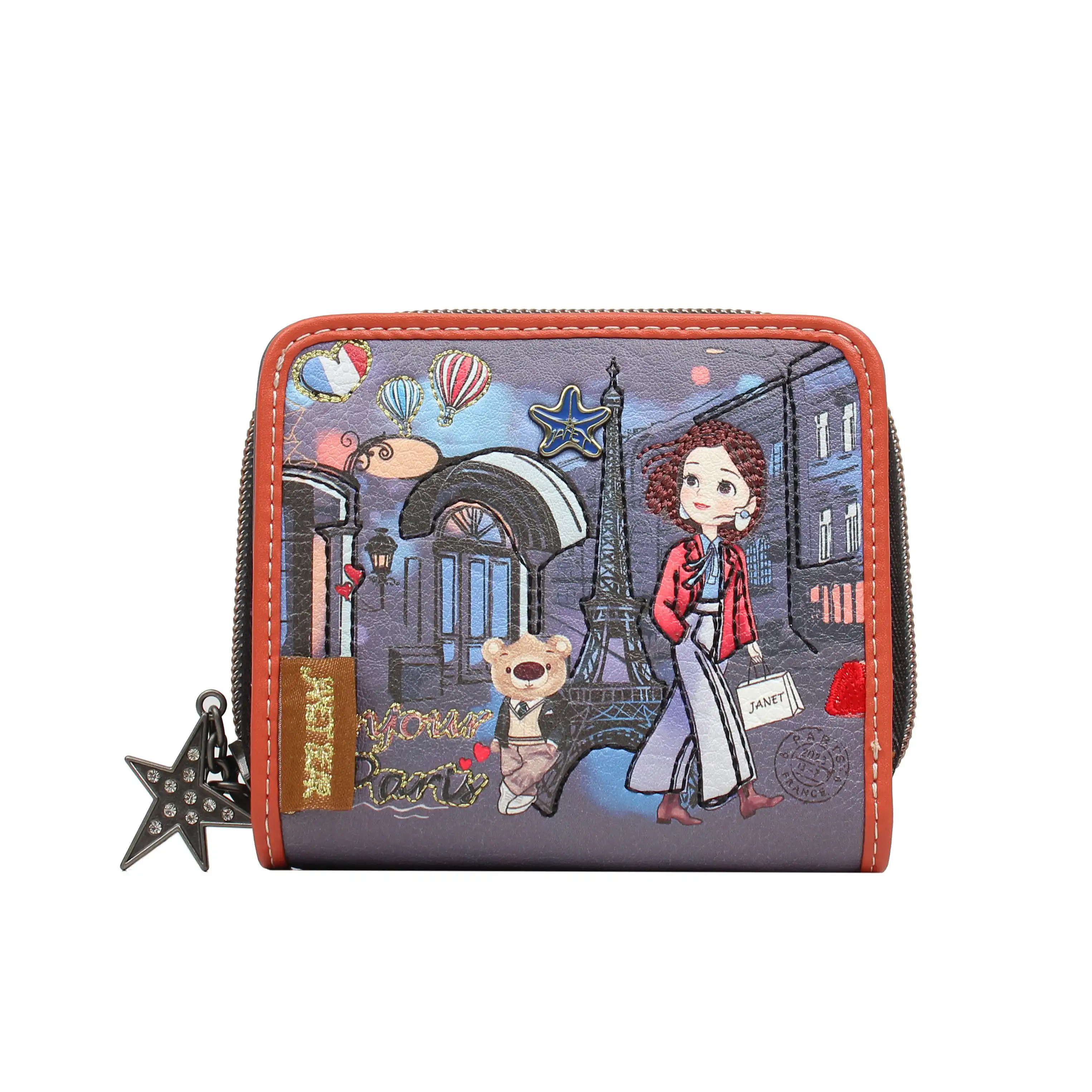 Πορτοφόλι Μικρό Με Κουμπί Και Φερμουάρ Janet Πορτοφόλι Μικρό Με Κουμπί Και Φερμουάρ Janet