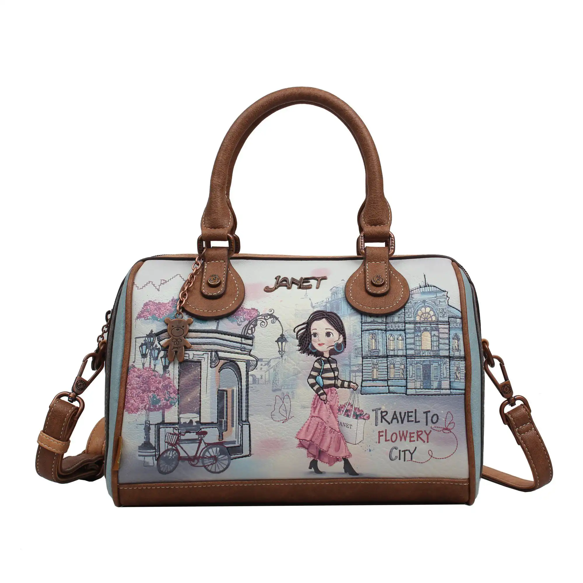 Τσάντα Χειρός Ώμου Βαρελάκι Janet