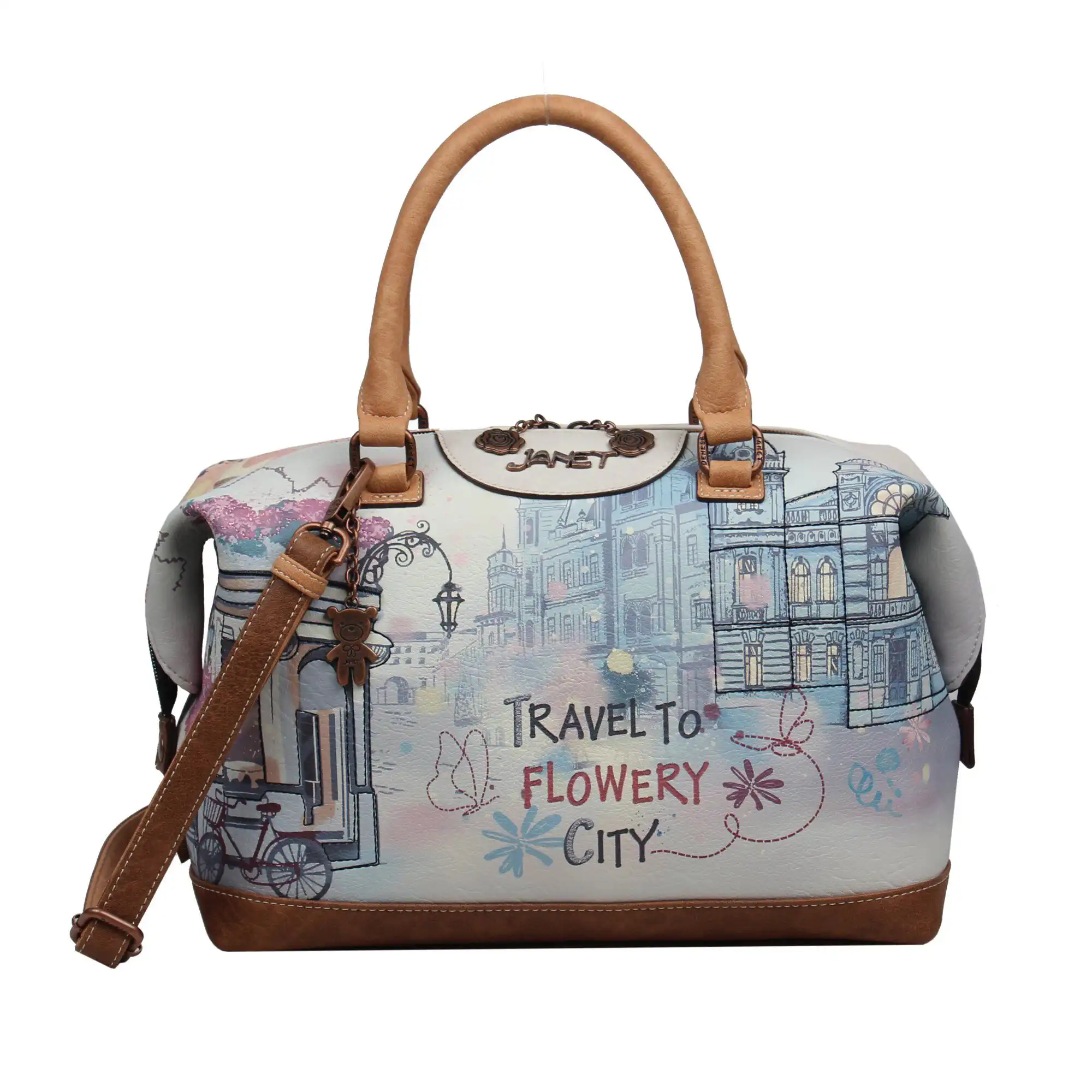 Τσάντα Χειρός Ώμου Βαρελάκι Μεσαία Janet