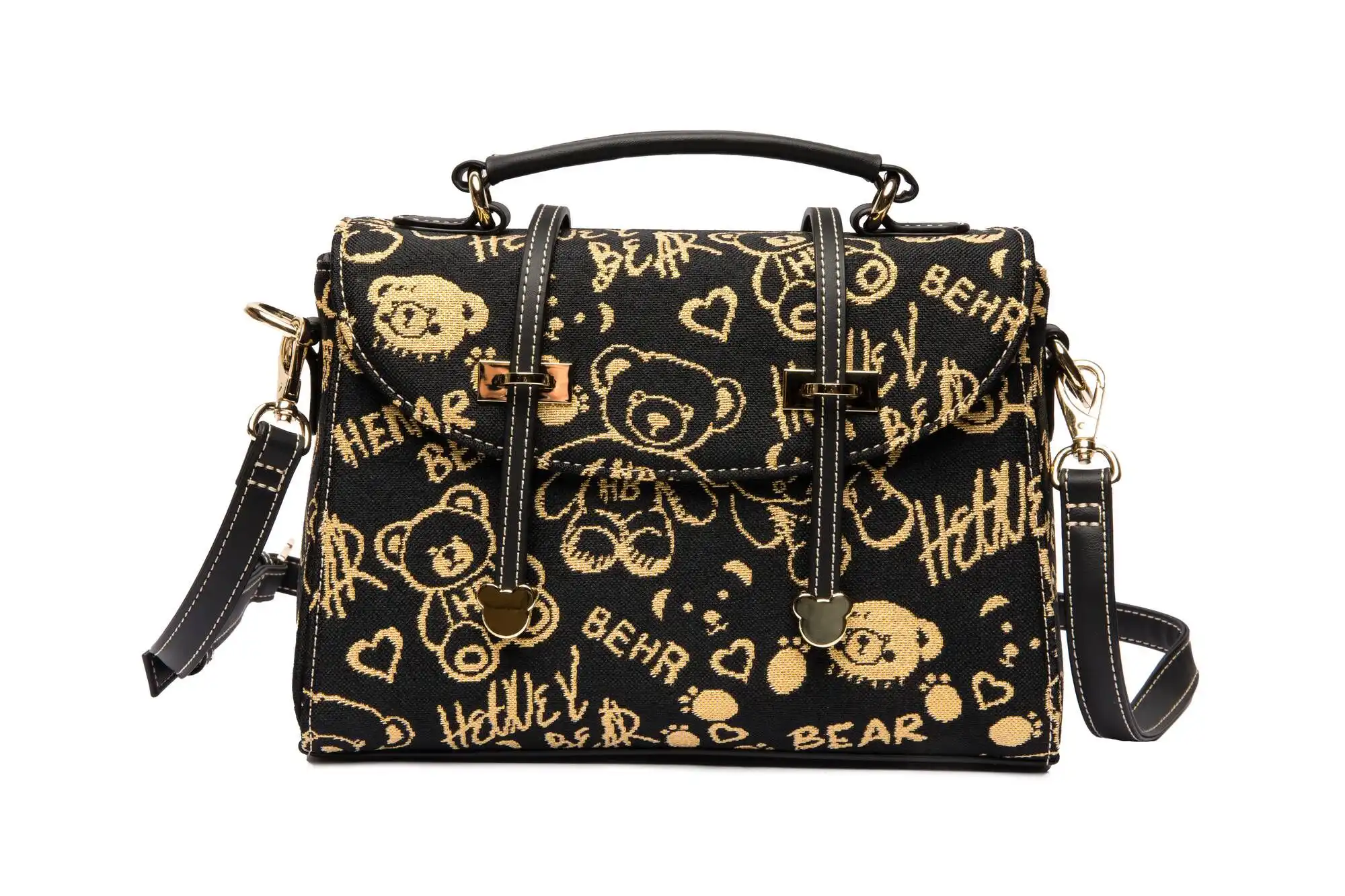 Τσάντα Χειρός Ώμου Με Καπάκι Gold Time Henney Bear Τσάντα Χειρός Ώμου Με Καπάκι Gold Time Henney Bear