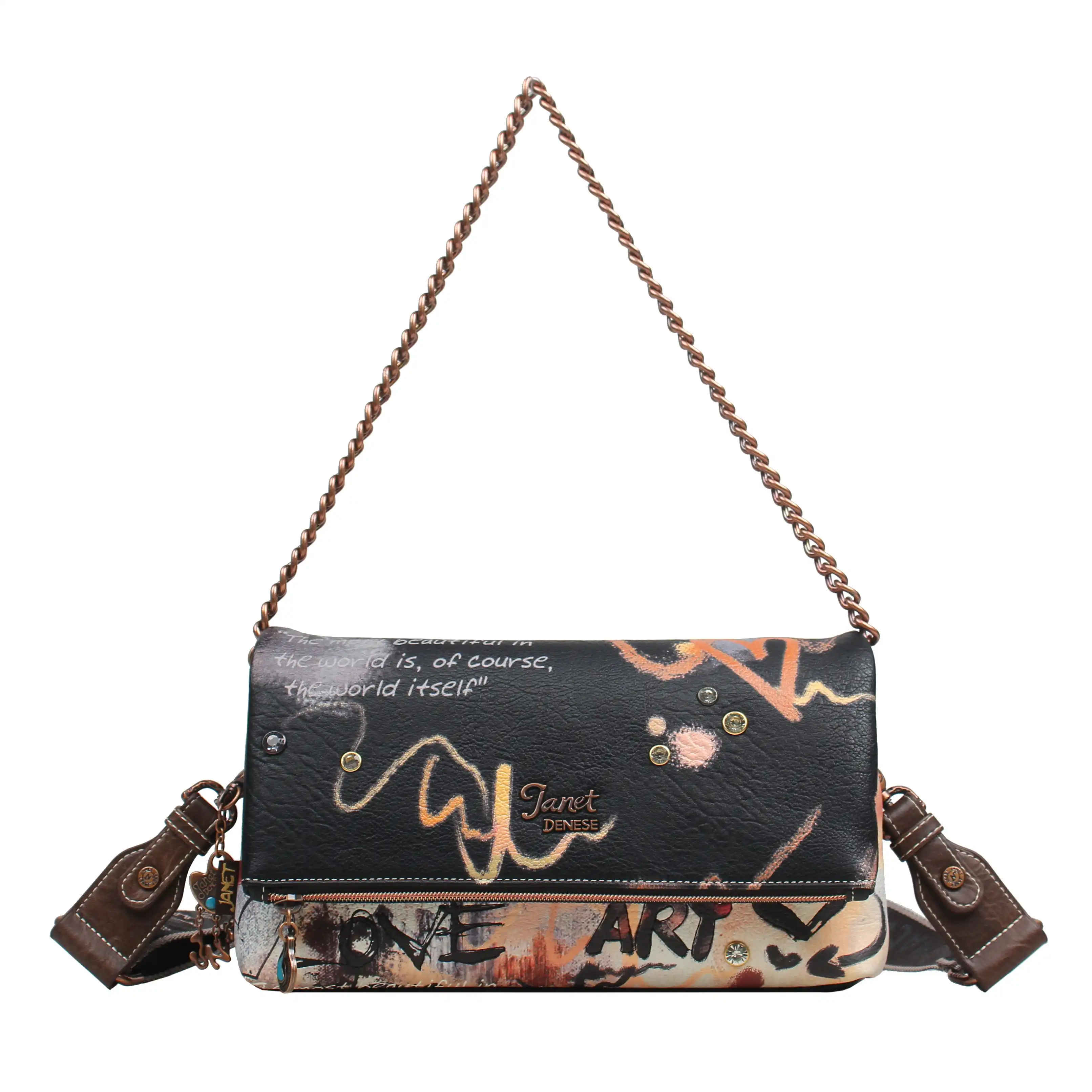 Τσάντα Χειρός Ώμου Με Καπάκι Και Αλυσίδα Janet