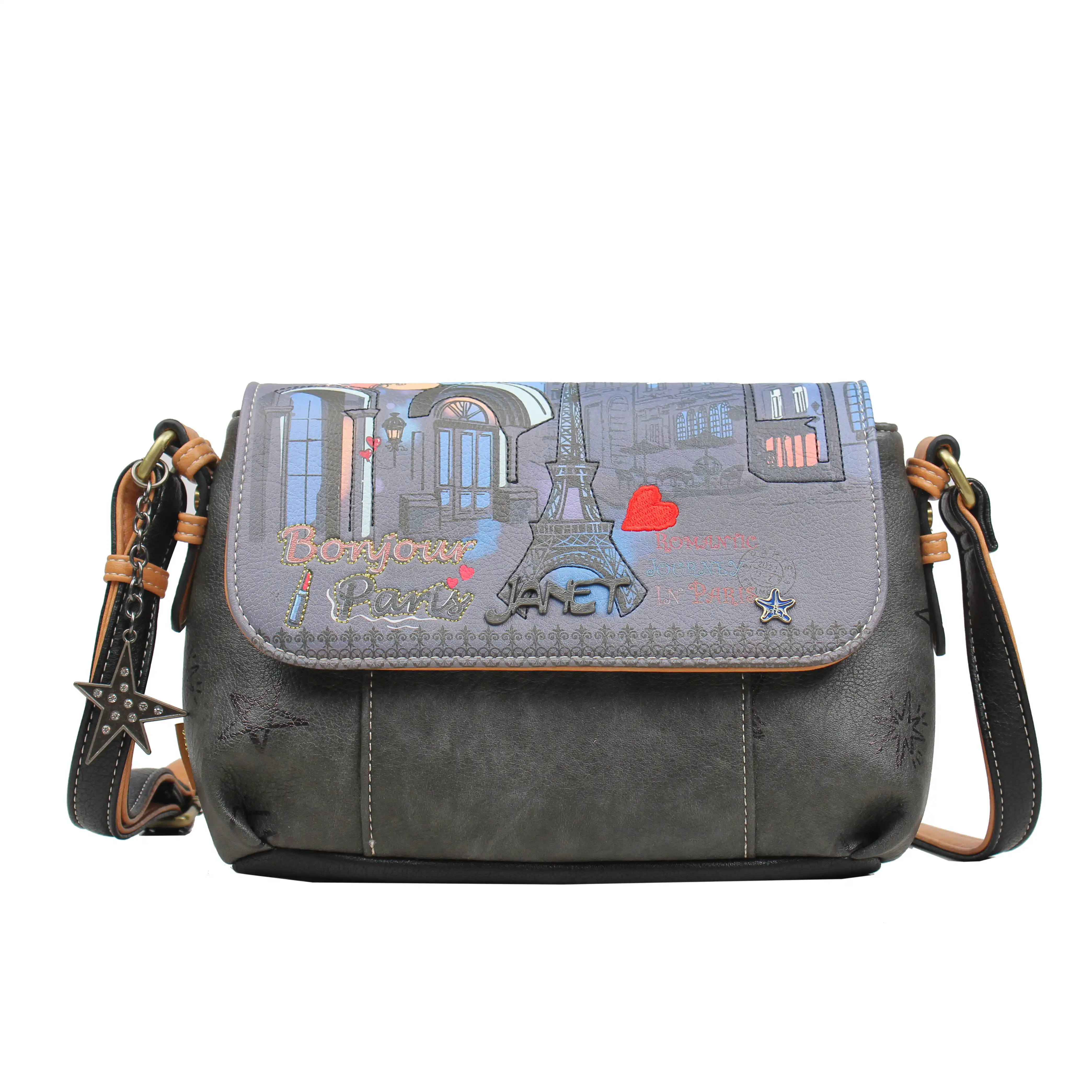 Τσάντα Χιαστί Μεσαία Με Καπάκι Janet