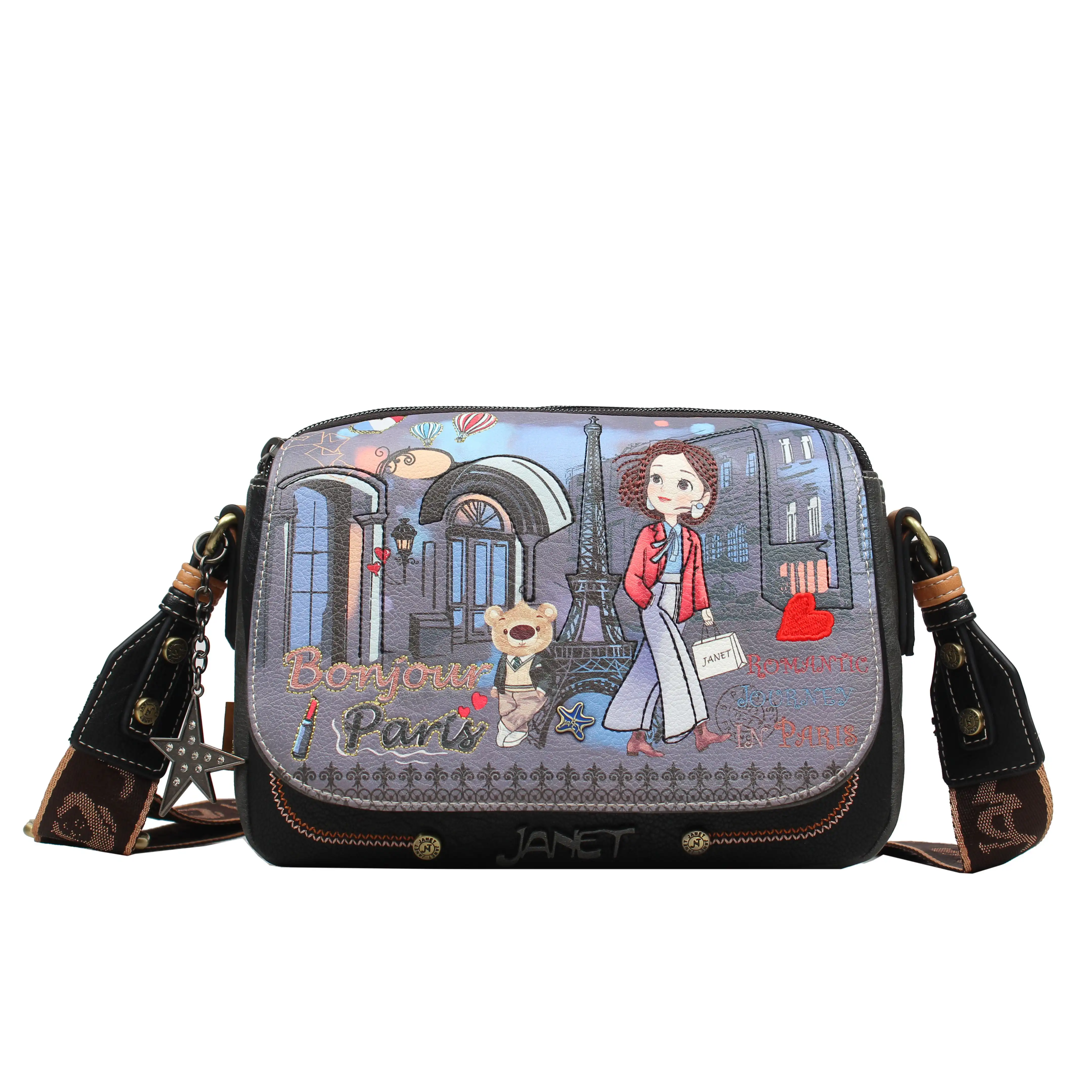 Τσάντα Χιαστί Μεσαία Με Καπάκι Janet