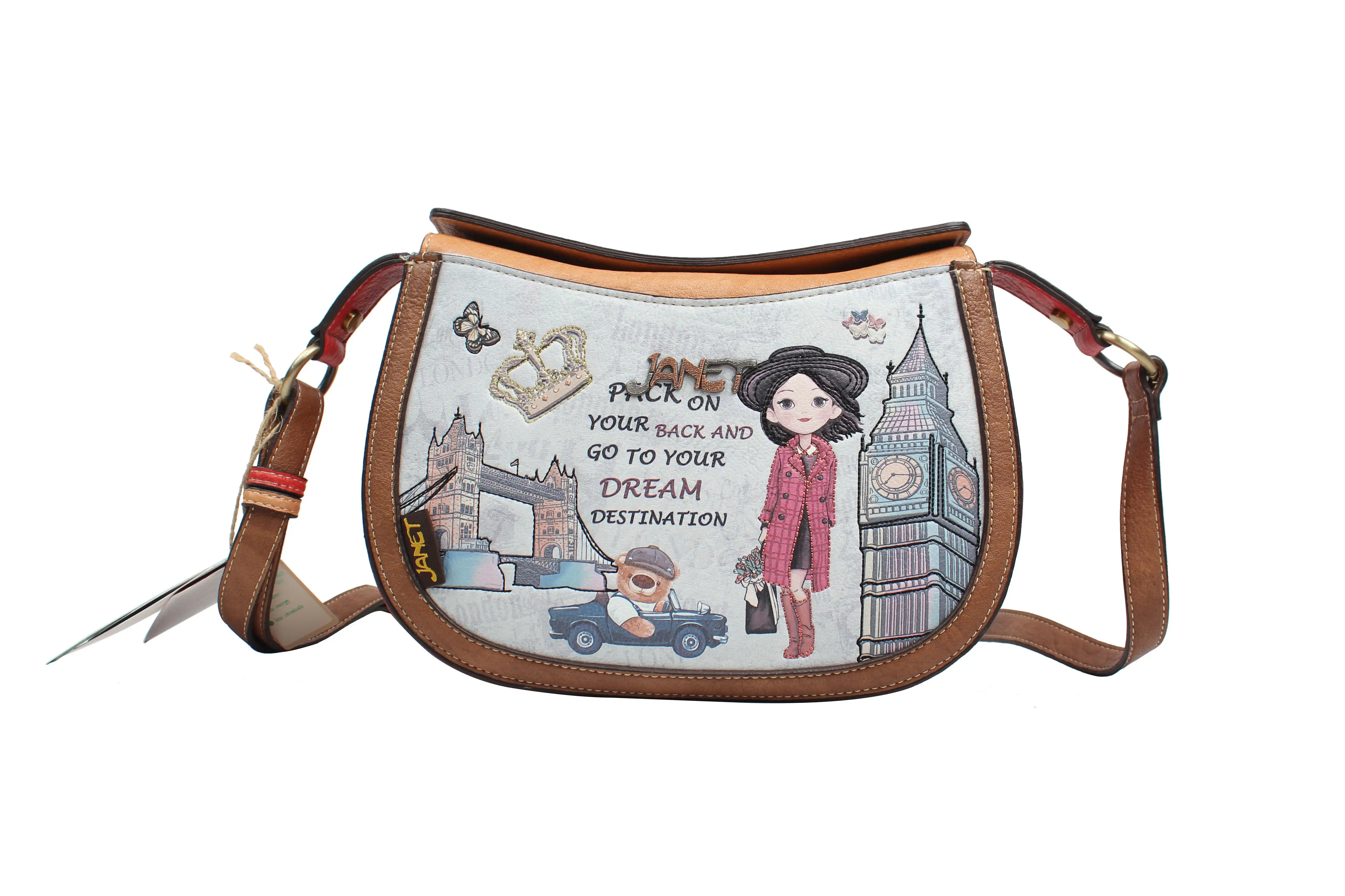 Τσάντα Χιαστί Μικρή Με Καπάκι Janet