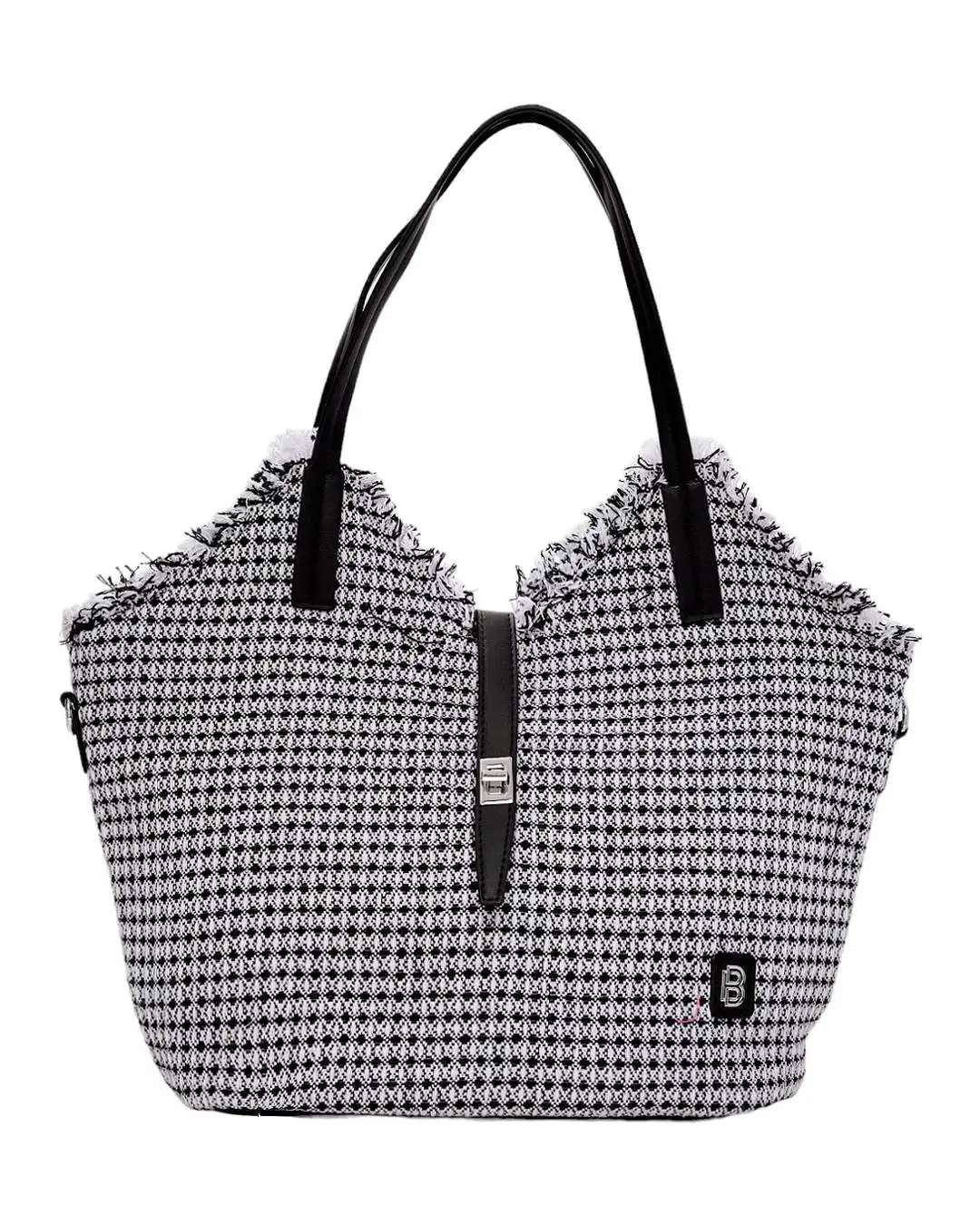 Ψάθινη τσάντα ώμου BY-31402 – Μαύρο