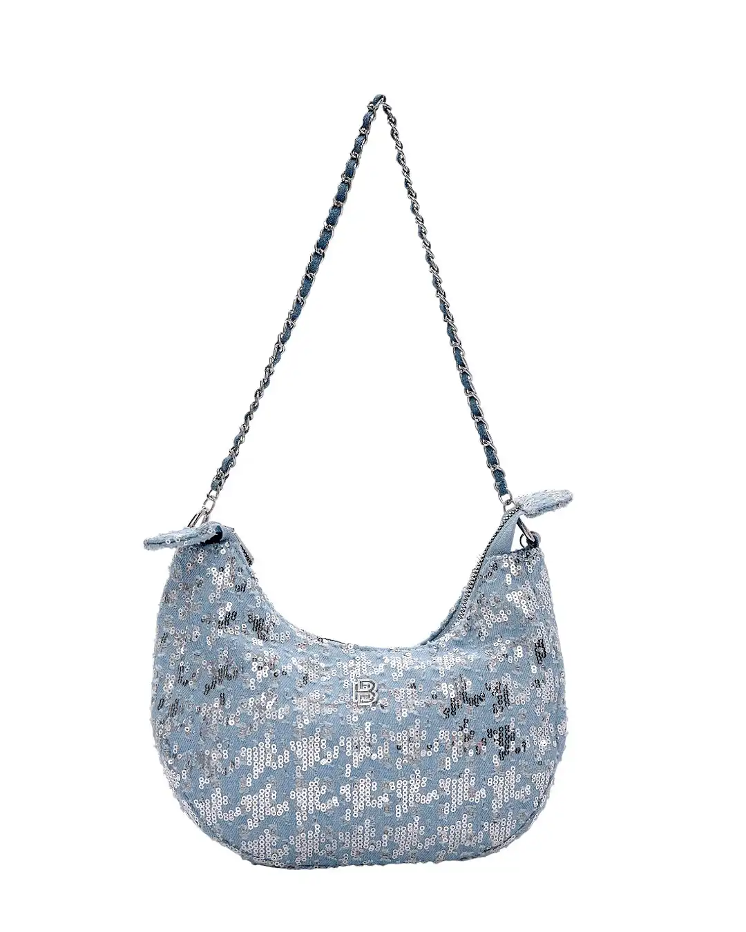 Τσάντα ώμου με παγιετες BS23202 – Γαλάζιο