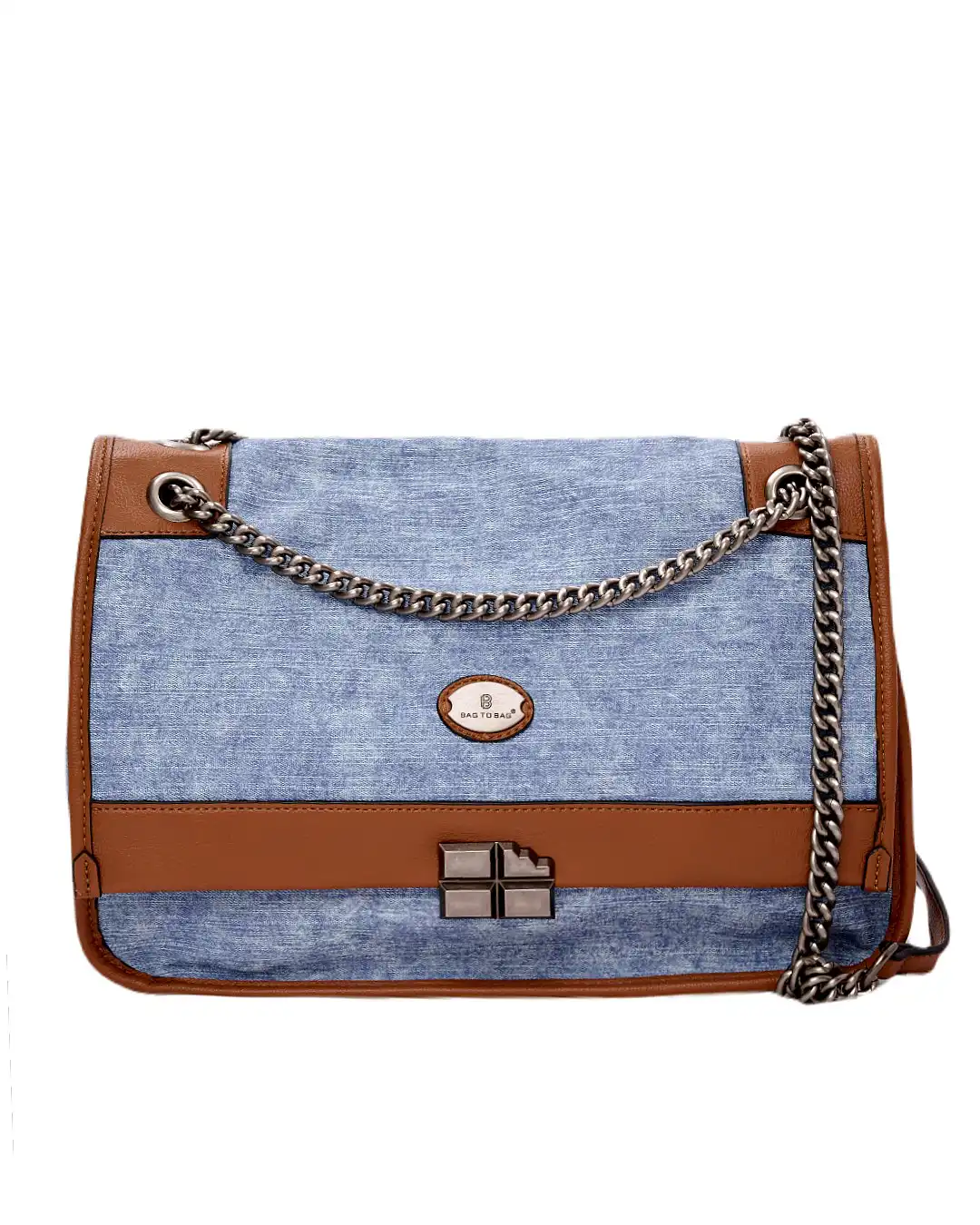 Τσάντα ώμου με αλυσίδα LX-2157 – Γαλάζιο