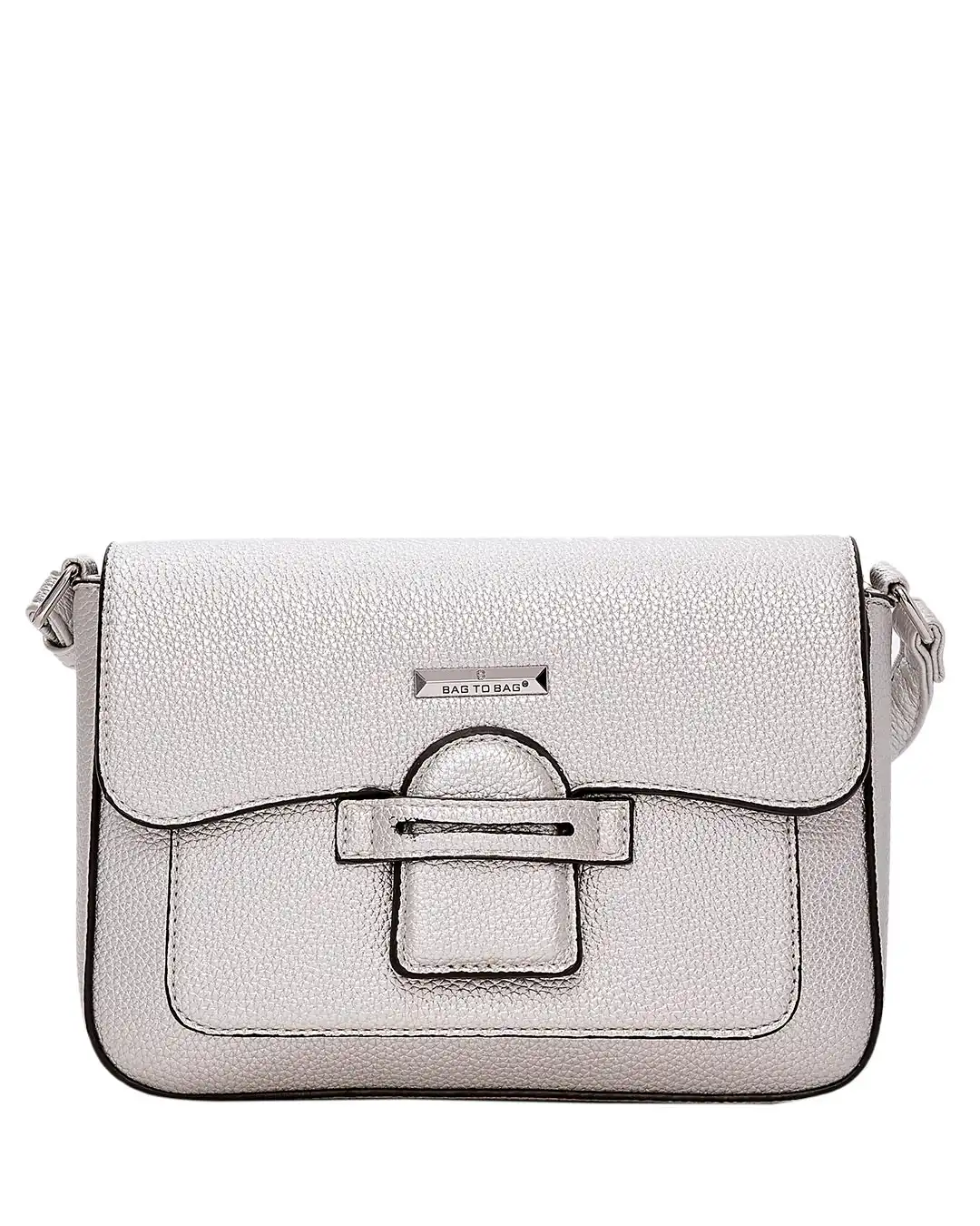 Τσάντα χιαστή QR-23920 – Ασημί