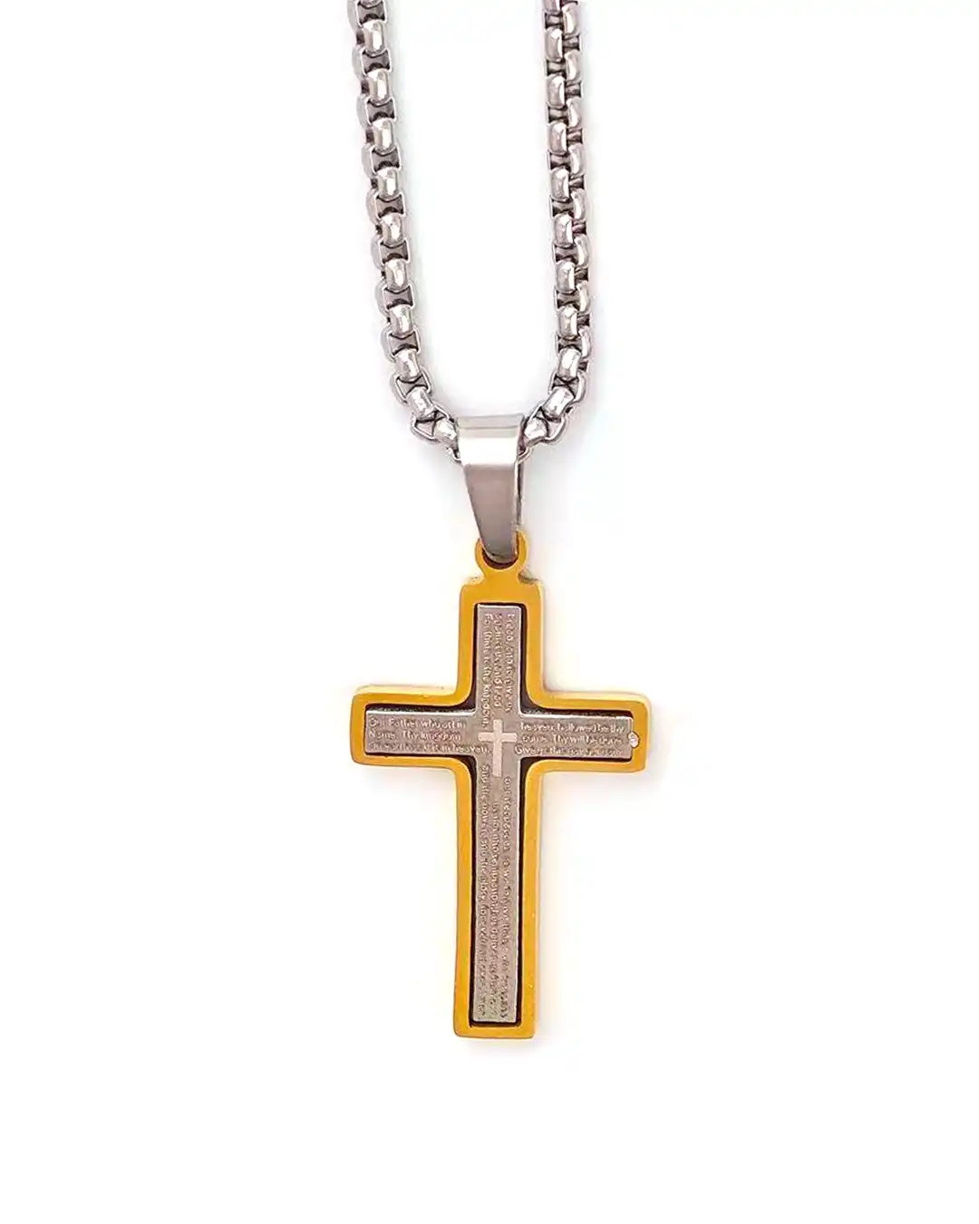 Αλυσίδα λαιμού με σταυρό WW-K439 – Ασημί