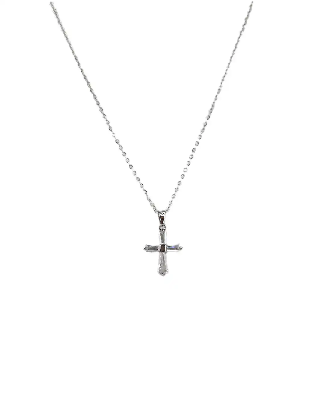 Αλυσίδα λαιμού με σταυρό DJ-050 – Ασημί Αλυσίδα λαιμού με σταυρό DJ-050 – Ασημί
