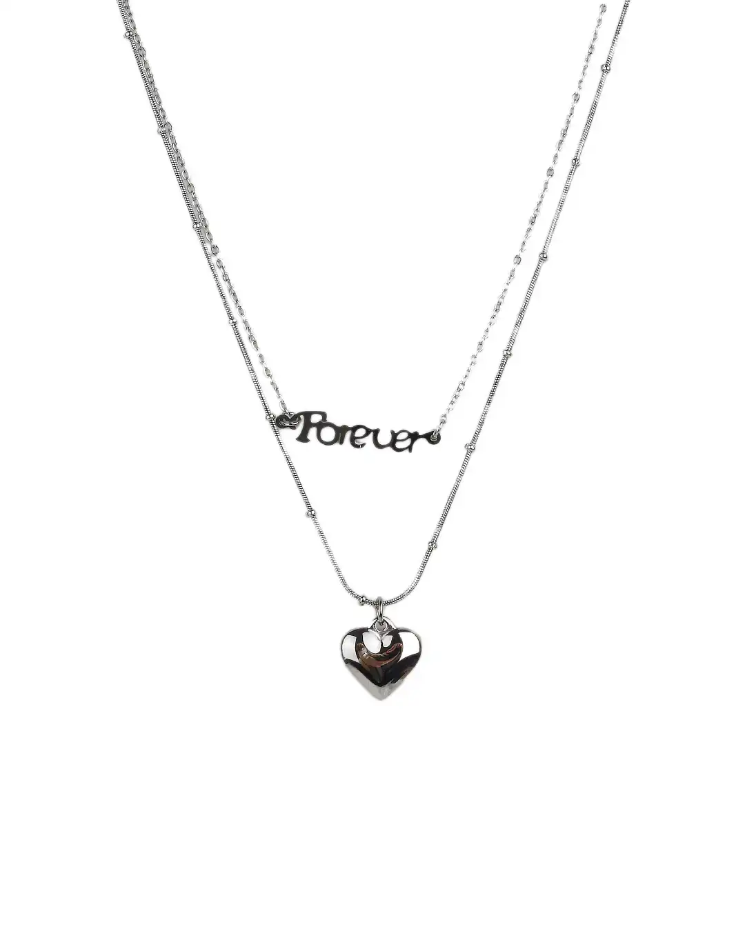 Αλυσίδα λαιμού με καρδιά DJ-014 – Ασημί Αλυσίδα λαιμού με καρδιά DJ-014 – Ασημί