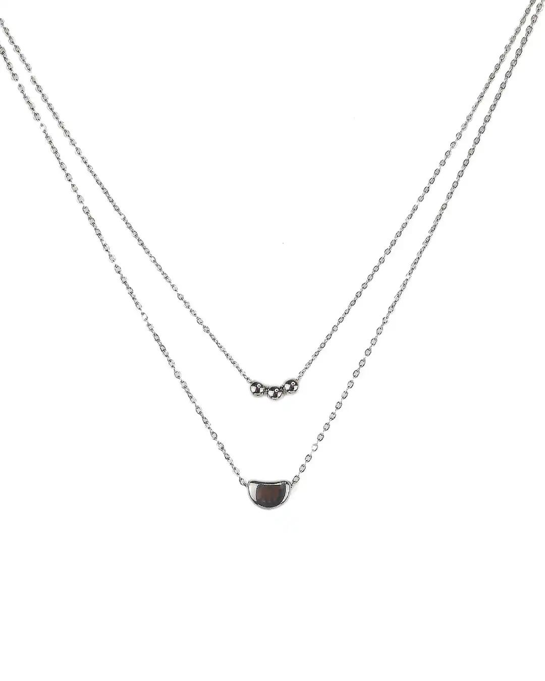 Διπλή αλυσίδα λαιμού DJ-011 – Ασημί Διπλή αλυσίδα λαιμού DJ-011 – Ασημί