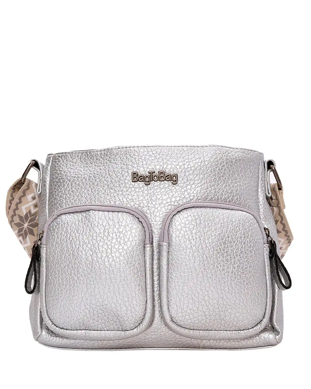 Τσάντα χιαστή W-6214 – Ασημί