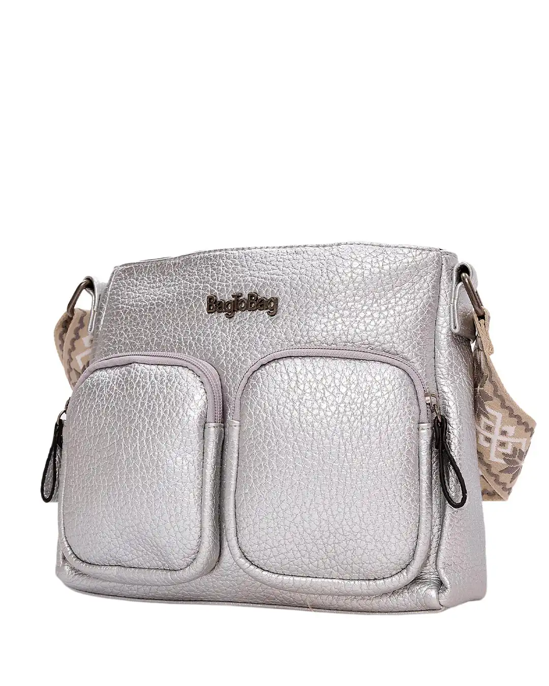 Τσάντα χιαστή W-6214 – Ασημί