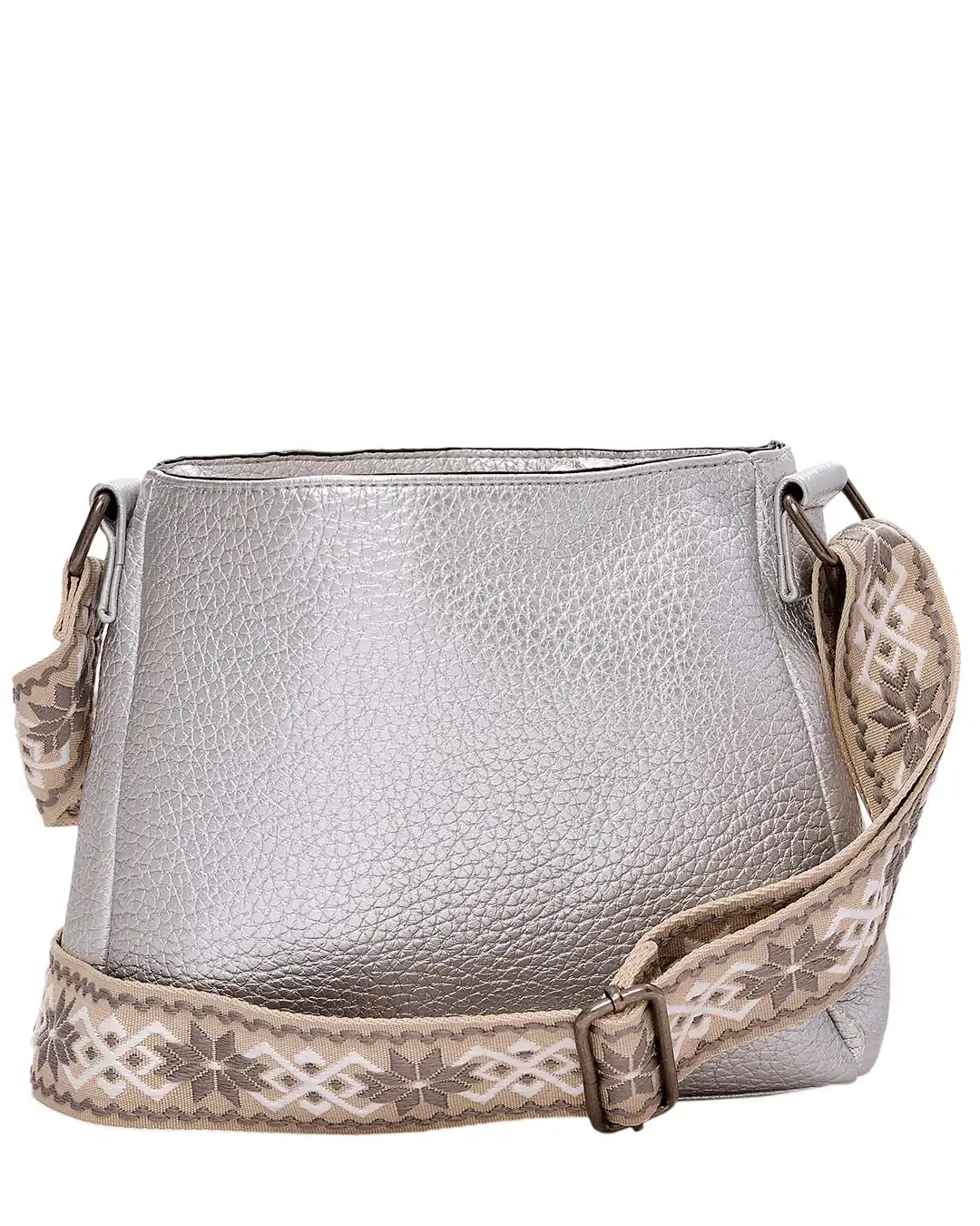 Τσάντα χιαστή W-6214 - Ασημί