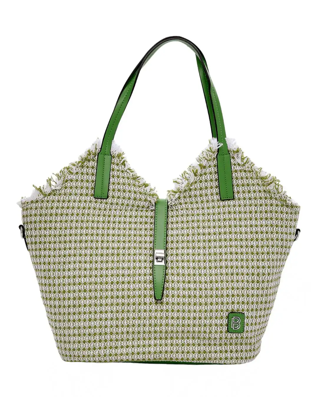 Ψάθινη τσάντα ώμου BY-31402 – Πράσινο