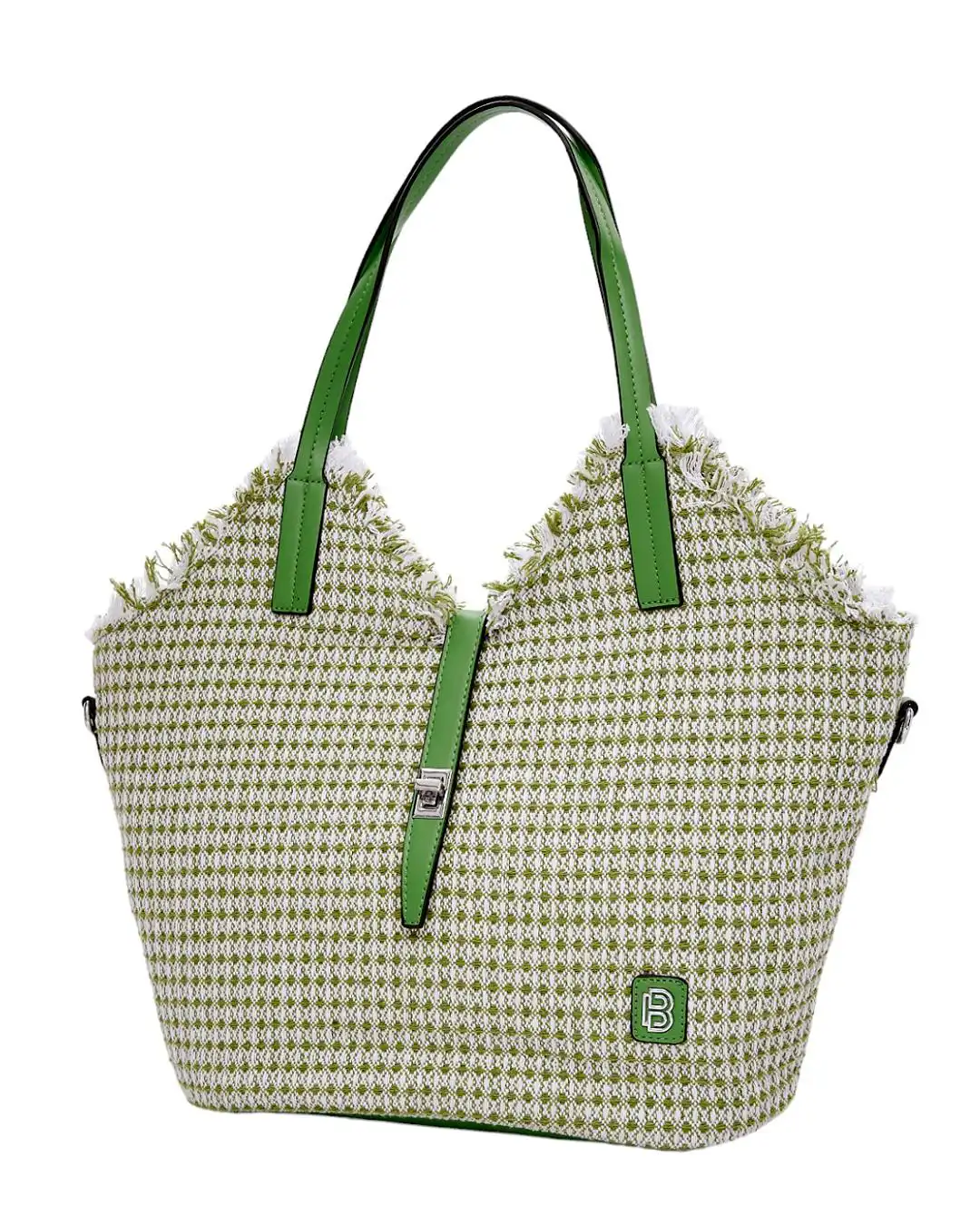 Ψάθινη τσάντα ώμου BY-31402 – Πράσινο