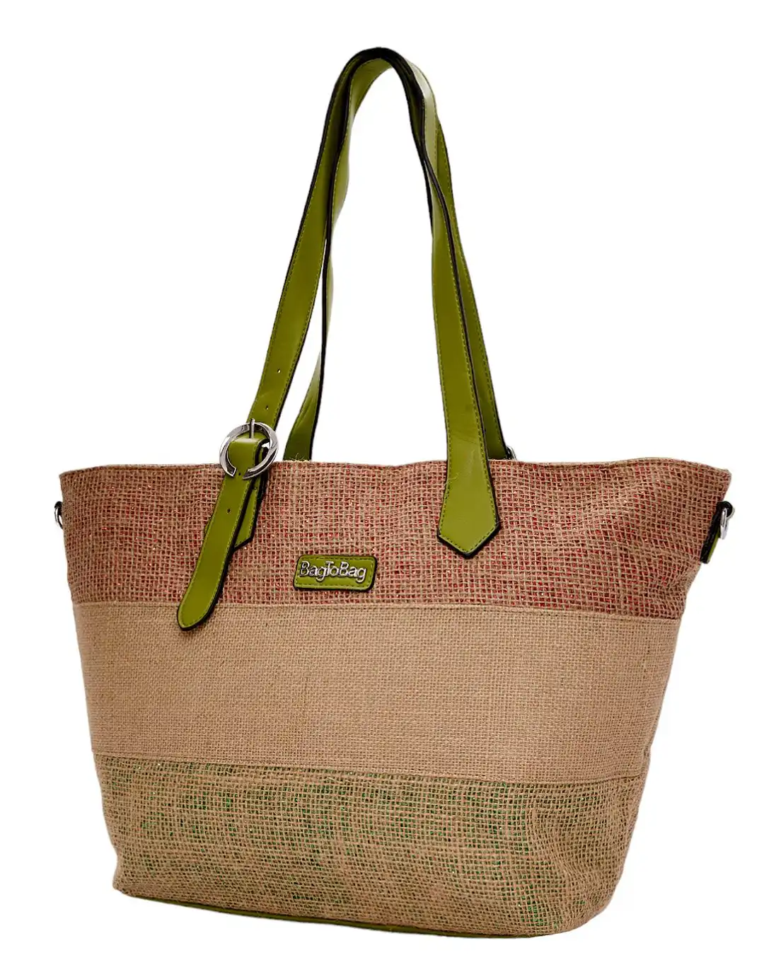 Ψάθινη τσάντα ώμου BY-31404 – Πράσινο