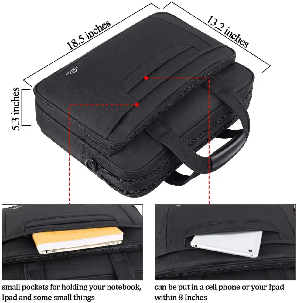 Υφασμάτινος Χαρτοφύλακας Matein 17'' laptop 21L 1172 μαύρο