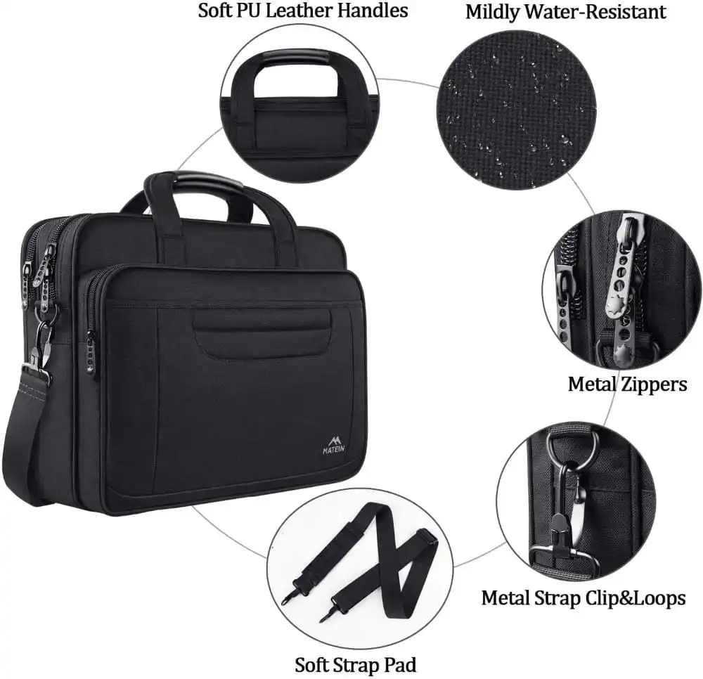 Υφασμάτινος Χαρτοφύλακας Matein 17'' laptop 21L 1172 μαύρο