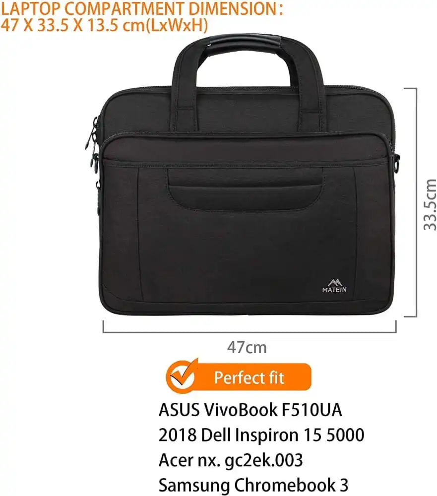 Υφασμάτινος Χαρτοφύλακας Matein 17'' laptop 21L 1172 μαύρο