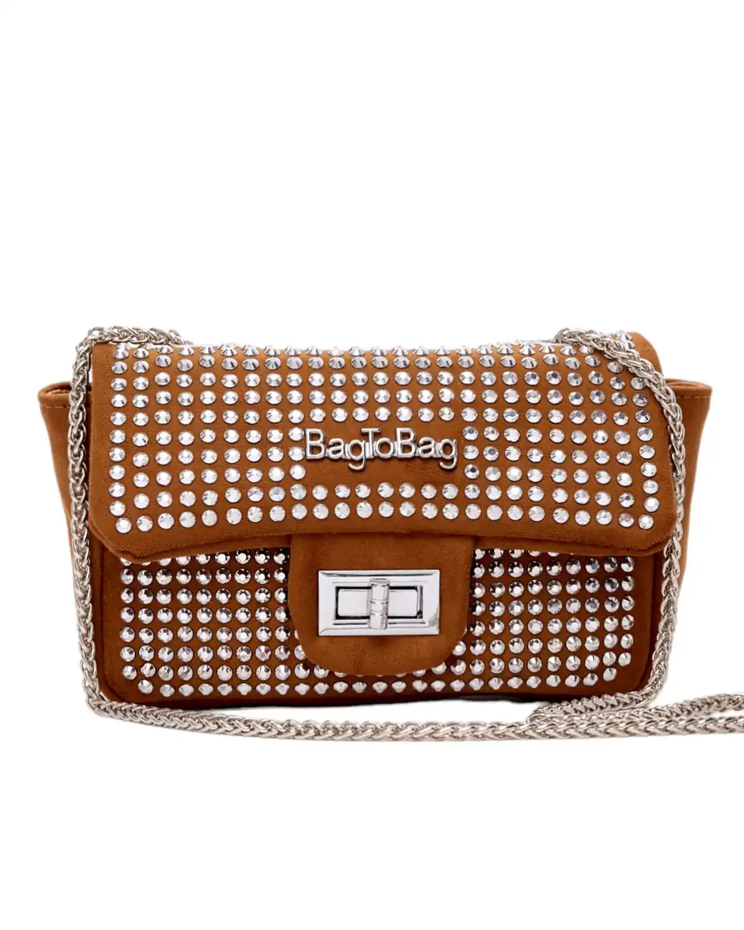 Τσάντα ώμου με αλυσίδα 21966 – Κάμελ