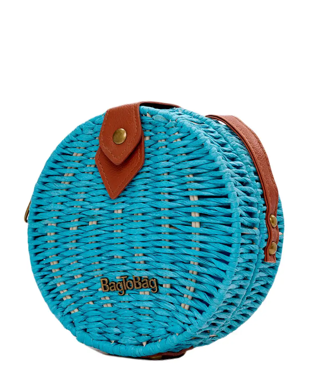 Ψάθινο τσαντάκι χιαστί 939 – Γαλάζιο