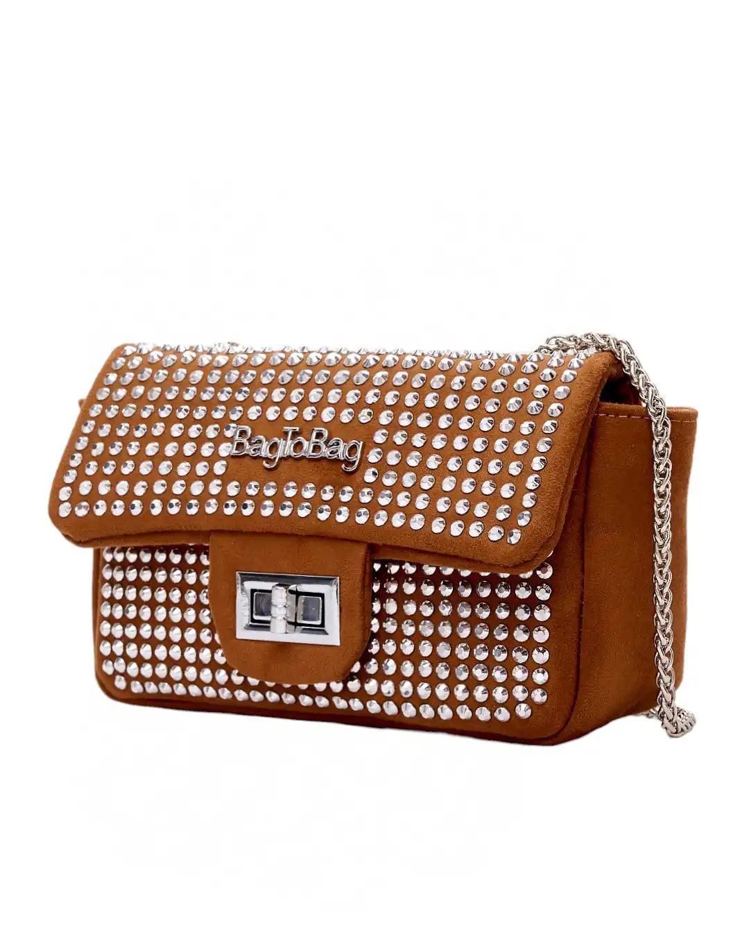 Τσάντα ώμου με αλυσίδα 21966 – Κάμελ