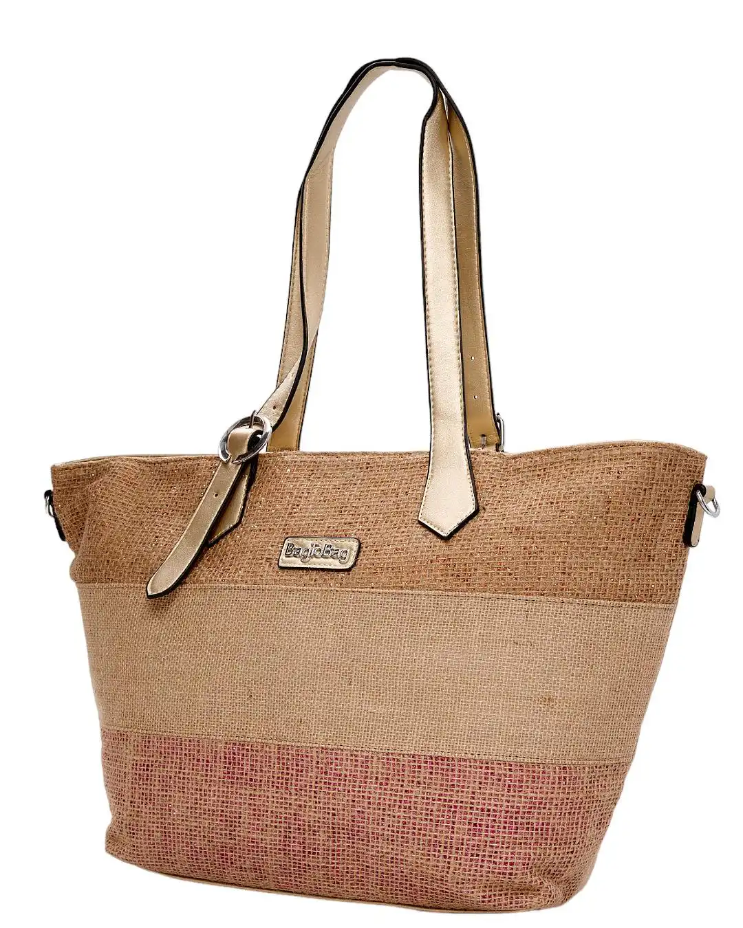 Ψάθινη τσάντα ώμου BY-31404 – Χρυσό