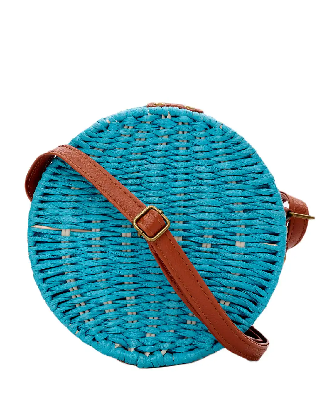 Ψάθινο τσαντάκι χιαστί 939 - Γαλάζιο