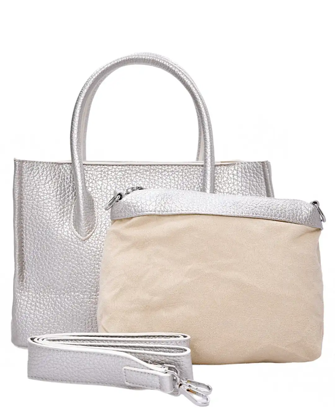 Τσάντα χειρός KX2309 - Ασημί