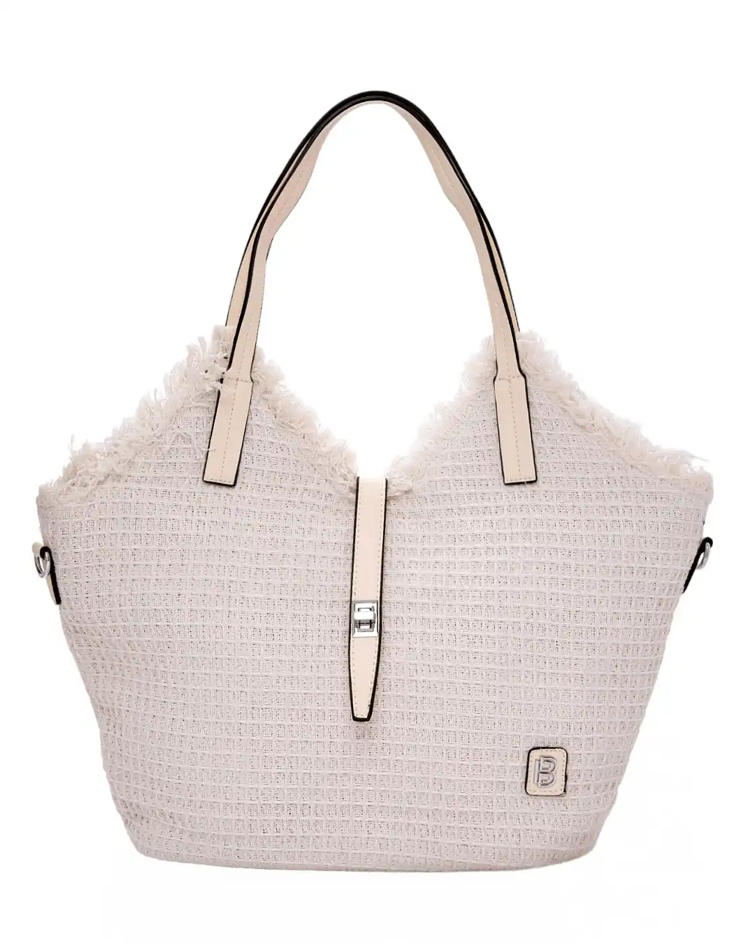 Ψάθινη τσάντα ώμου BY-31402 – Ασπρο