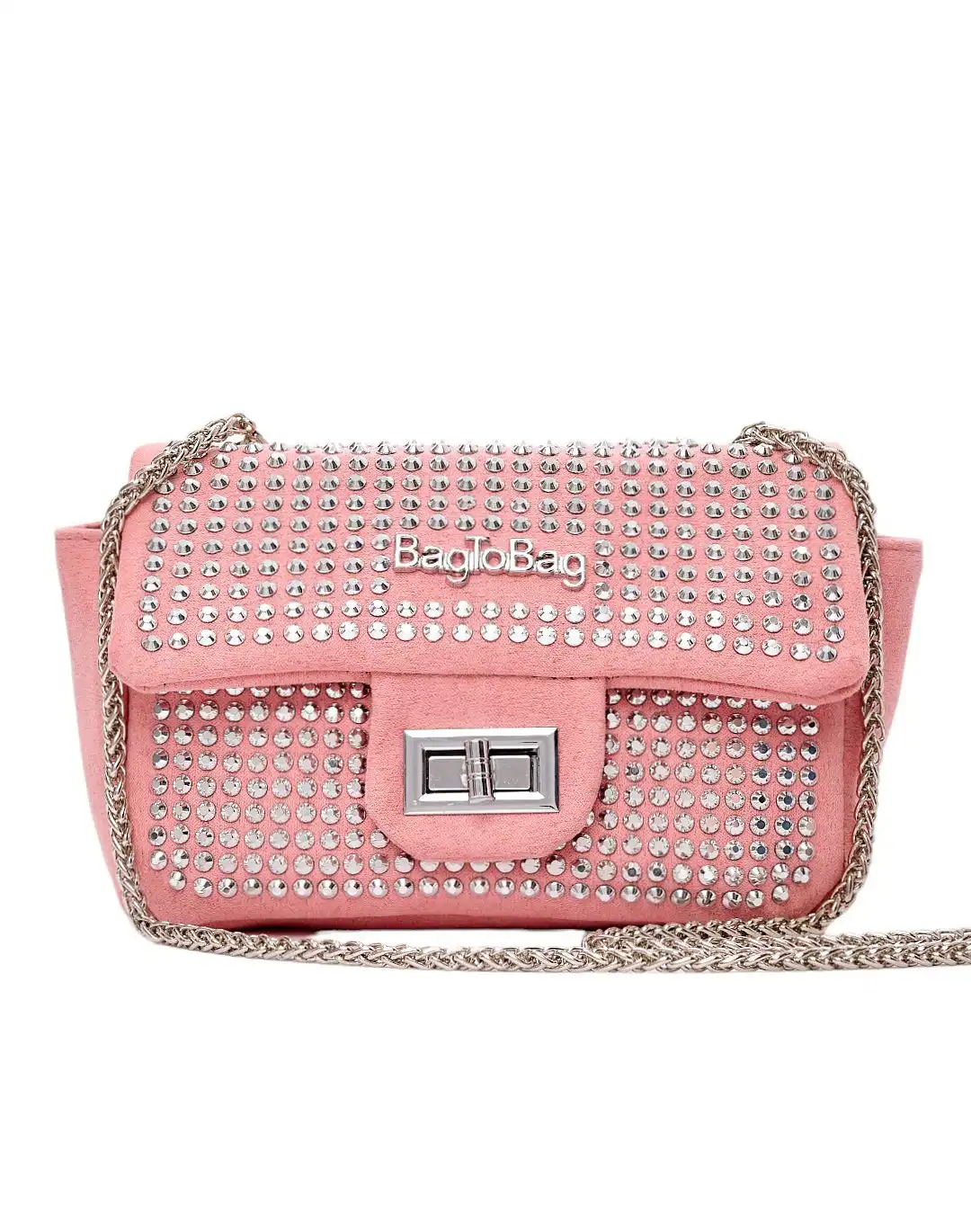 Τσάντα ώμου με αλυσίδα 21966 – Ρόζ