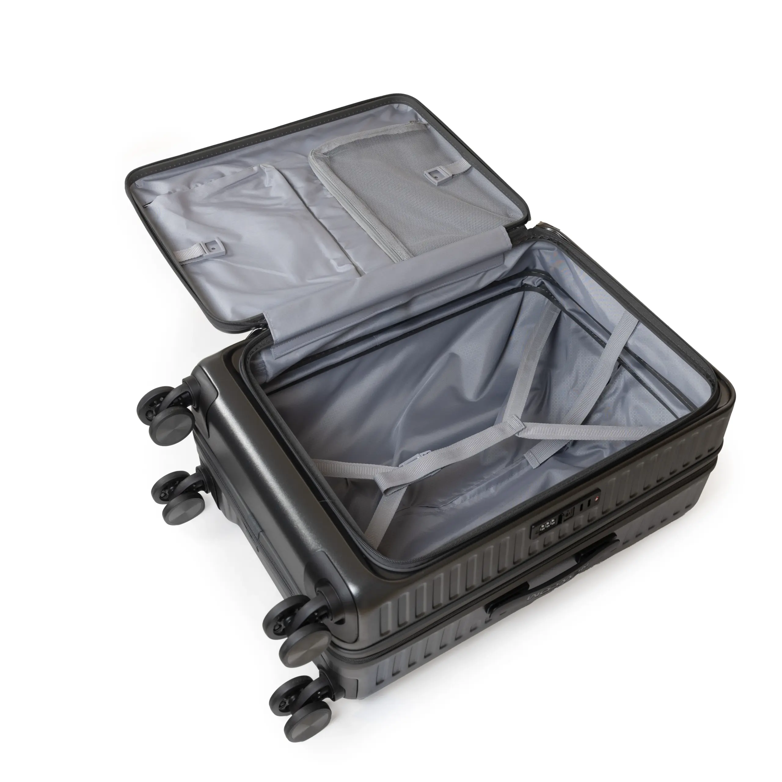 Βαλίτσες σετ Newcom (ABS+PC) μικρή μεσαία N1605 dark grey