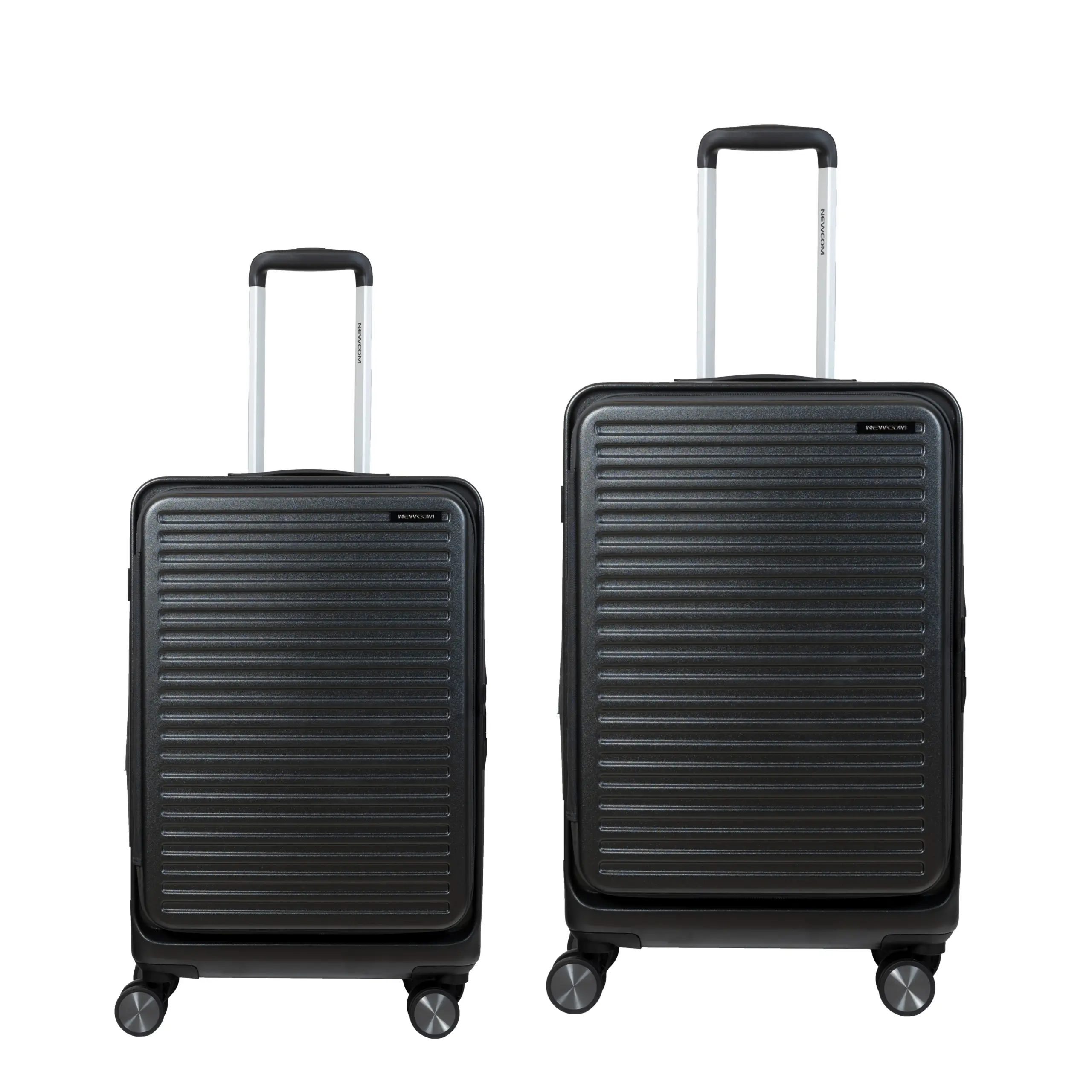 Βαλίτσες σετ Newcom (ABS+PC) μικρή μεσαία N1605 dark grey