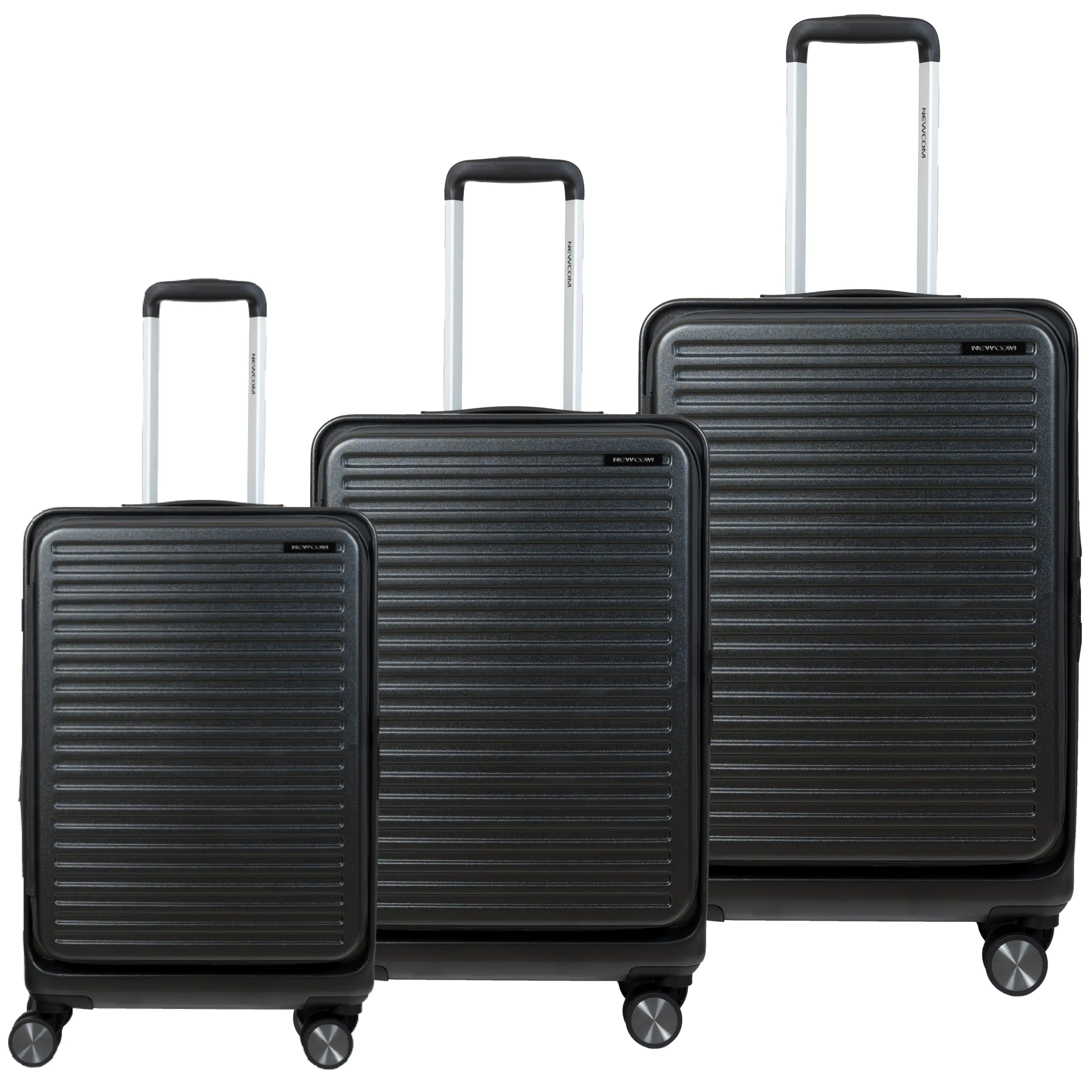 Σετ 3 βαλίτσες Newcom ABS+PC σετ 3 τεμαχίων N1605 dark grey