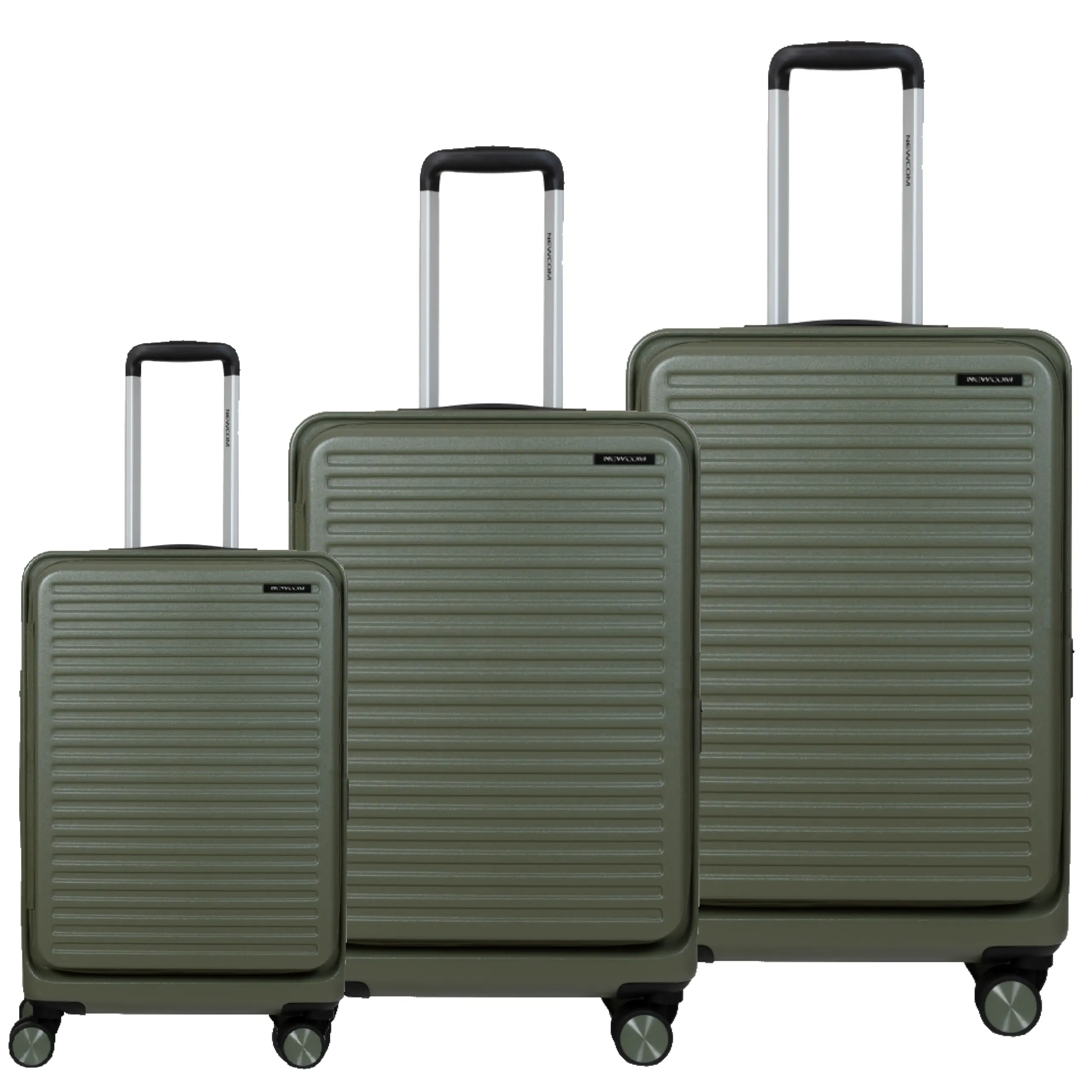 Σετ 3 βαλίτσες Newcom ABS+PC σετ 3 τεμαχίων N1605 green