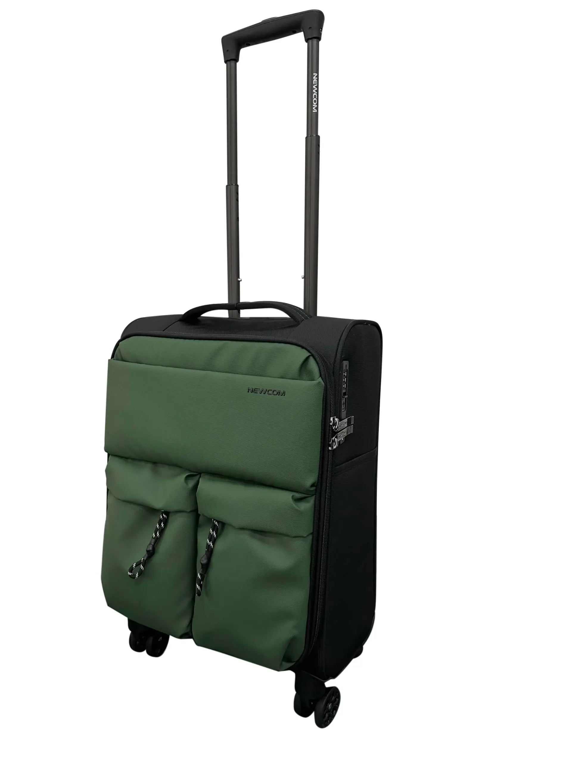 Βαλίτσες Υφασμάτινες σετ Newcom μικρή μεσαία N1615 green