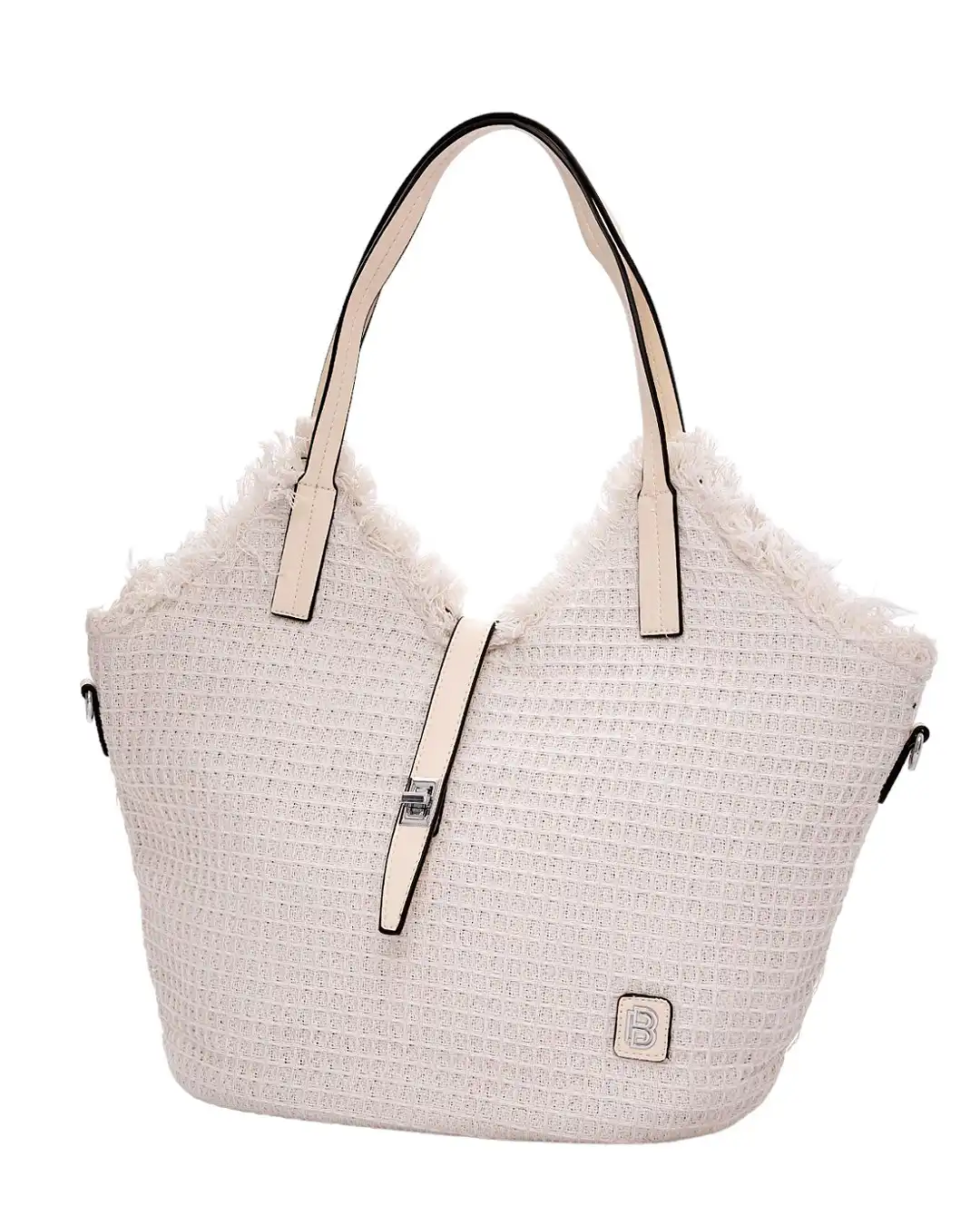 Ψάθινη τσάντα ώμου BY-31402 – Ασπρο