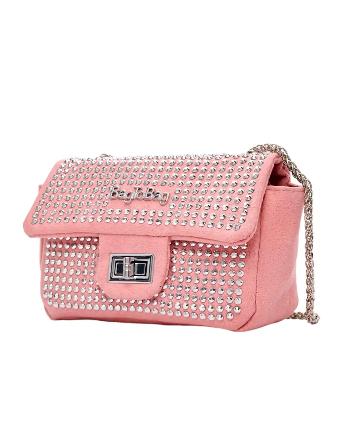 Τσάντα ώμου με αλυσίδα 21966 – Ρόζ