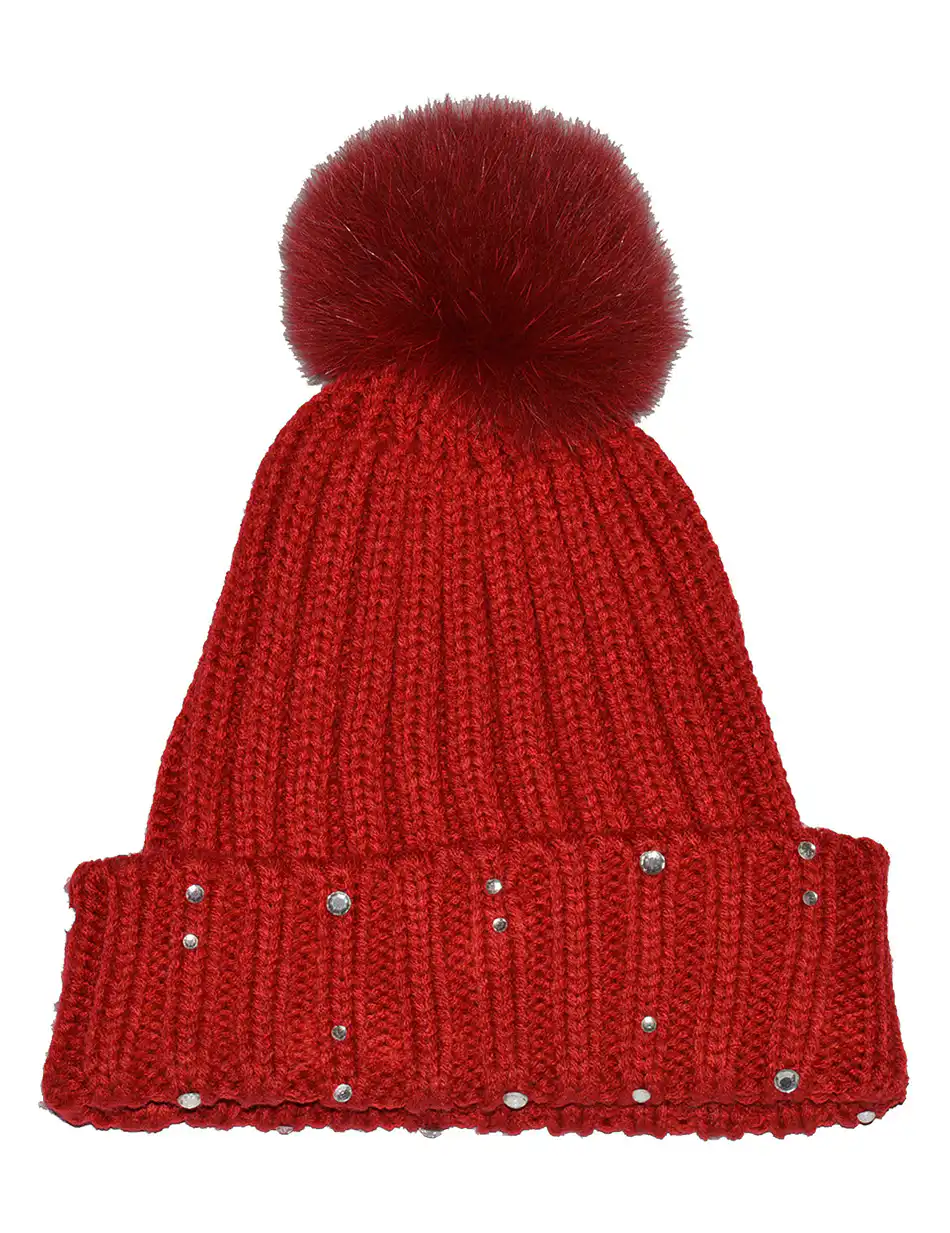 ΣΚΟΥΦΟΣ ΜΕ ΧΟΝΤΡΗ ΠΛΕΞΗ ΚΑΙ ΠΕΤΡΑΔΑΚΙΑ 18-601-010 RED