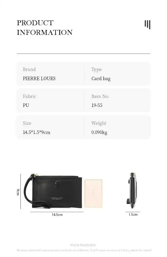 Γυναικεία καρτοθήκη Pierre Loues 19-55 μαύρο