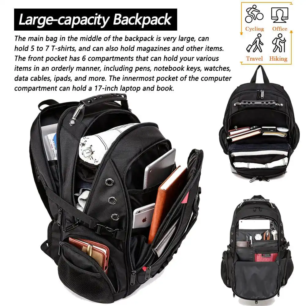 Μεγάλο Backpack 17,3'' Heavy Duty Travel Bange 1901 μαύρο