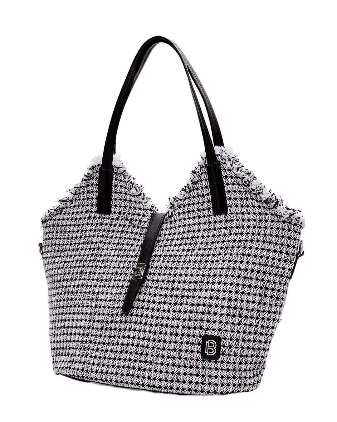 Ψάθινη τσάντα ώμου BY-31402 – Μαύρο