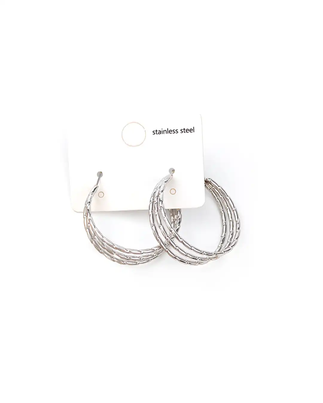 Σκουλαρίκια Κρίκοι με Τριπλό Στριφτό Σχέδιο JN-S139-35M – Ασημί Σκουλαρίκια Κρίκοι με Τριπλό Στριφτό Σχέδιο JN-S139-35M – Ασημί