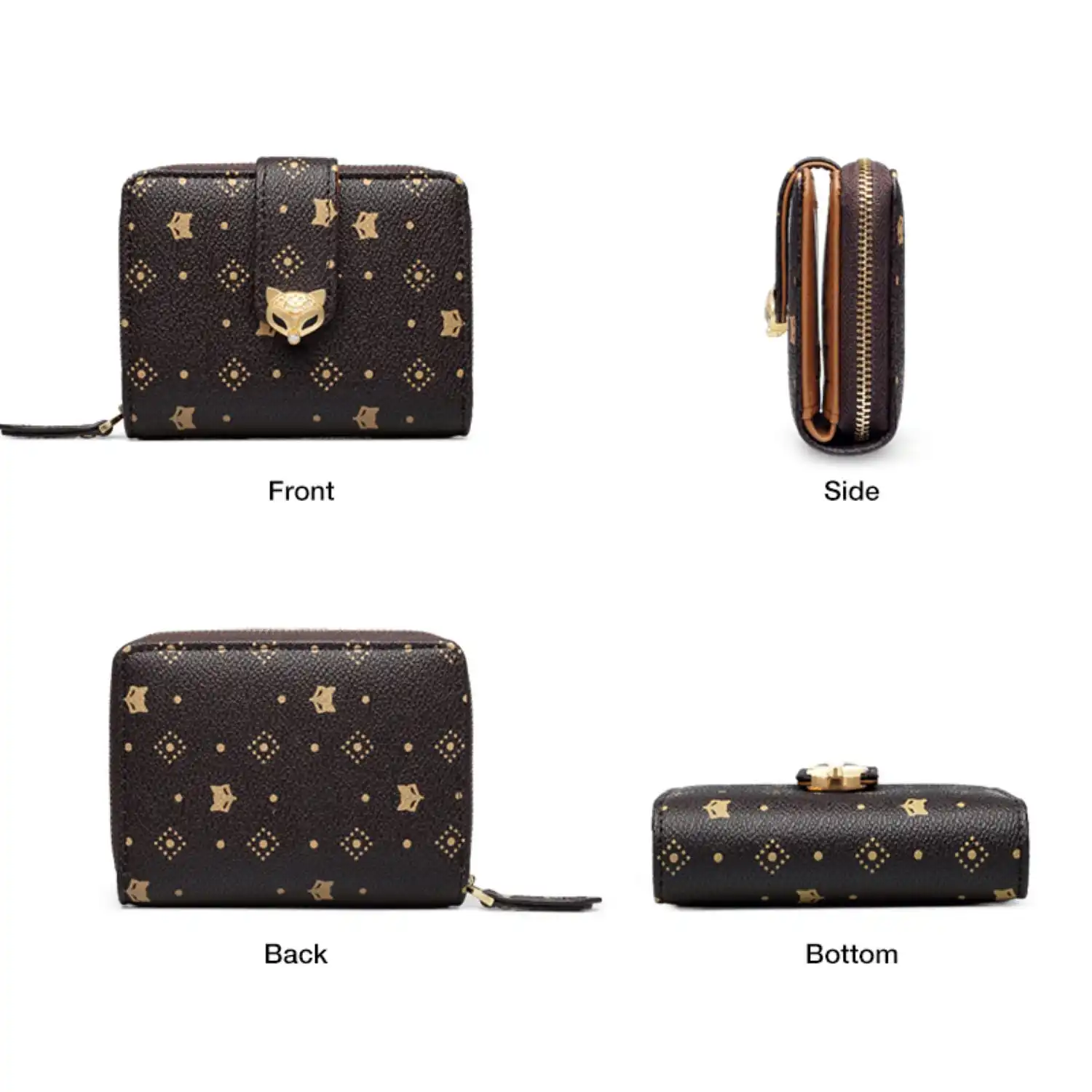 Γυναικείο δερμάτινο PVC πορτοφόλι Foxer 200001F καφέ