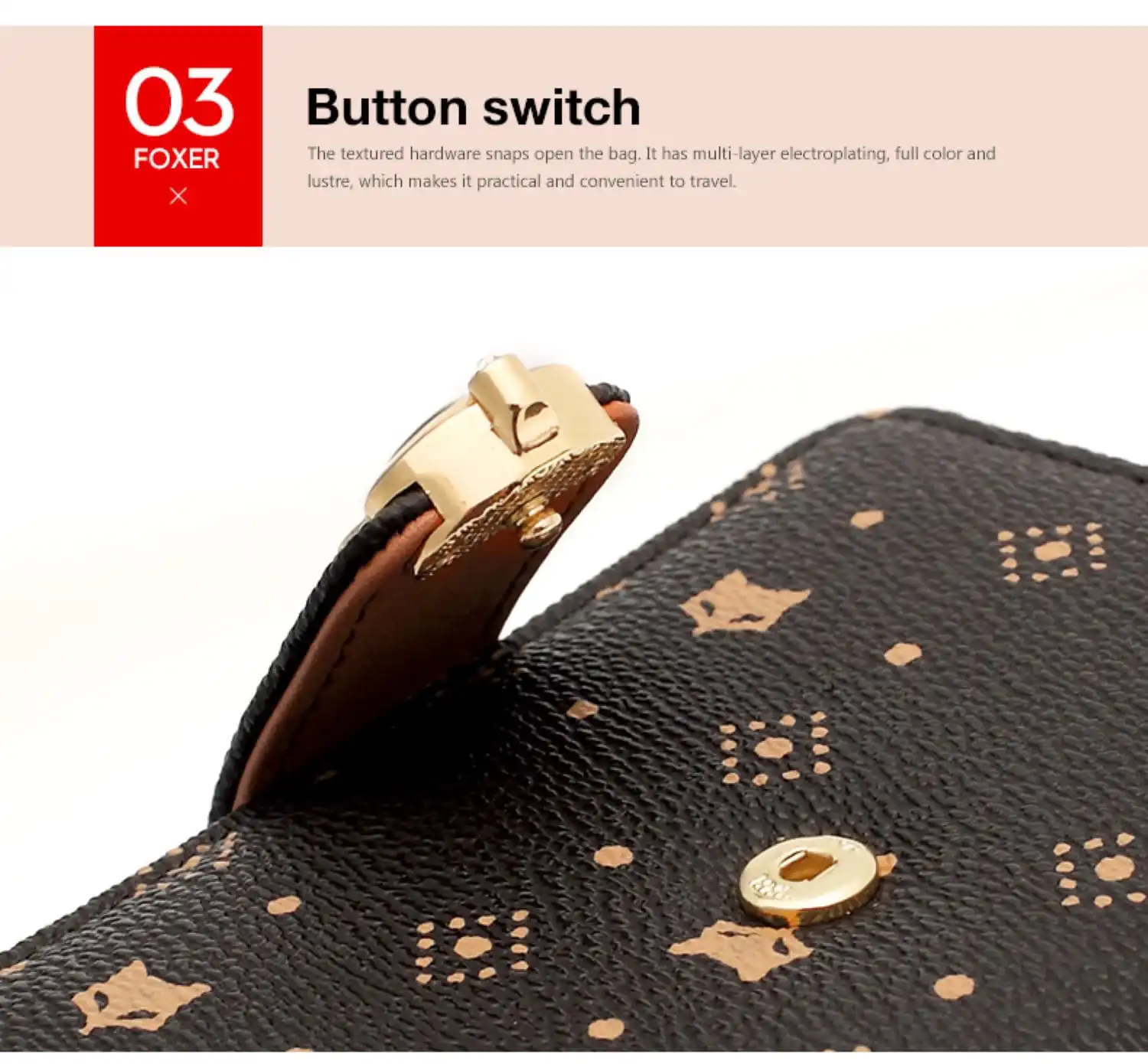 Γυναικείο δερμάτινο PVC πορτοφόλι Foxer 200001F καφέ