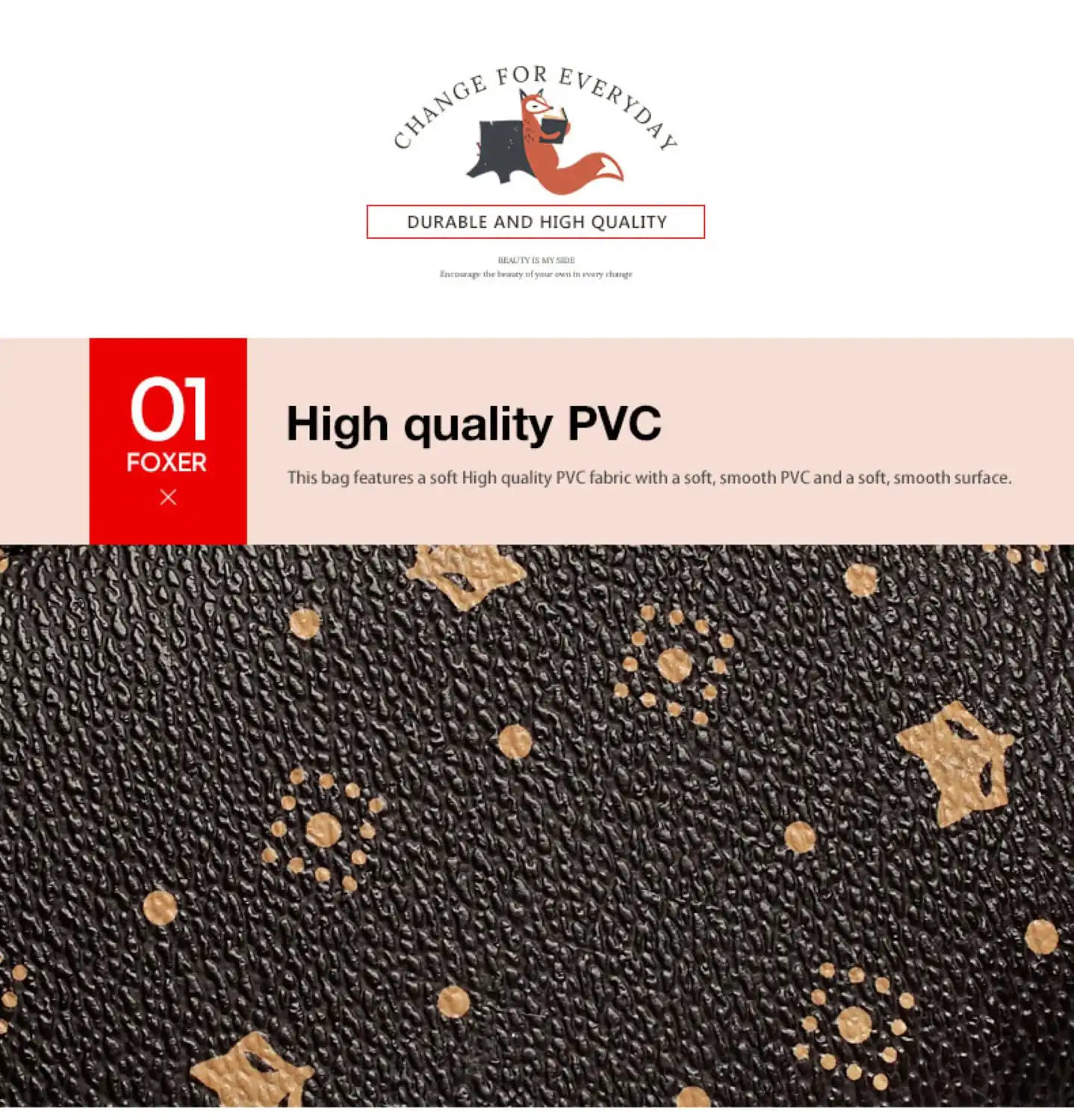 Γυναικείο δερμάτινο PVC πορτοφόλι Foxer 200001F καφέ